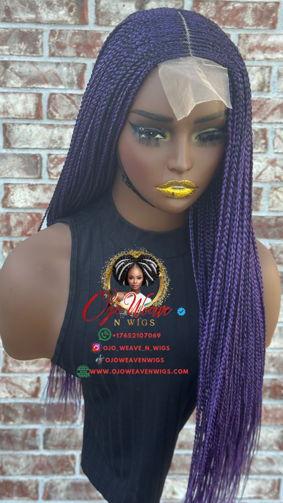 Bianca Purple Wig - 18/20 Inch - Ready to Ship