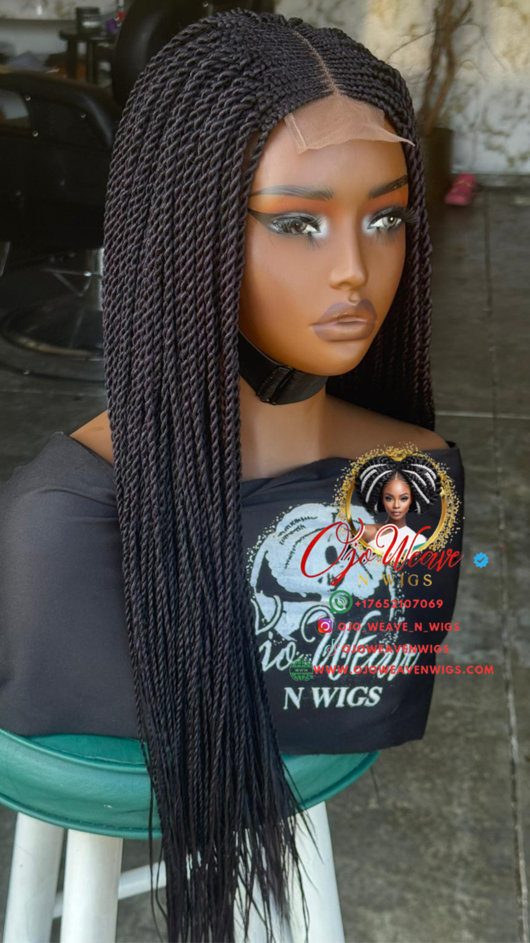 Glueless Cornrow Twist Wig - Ready to Ship