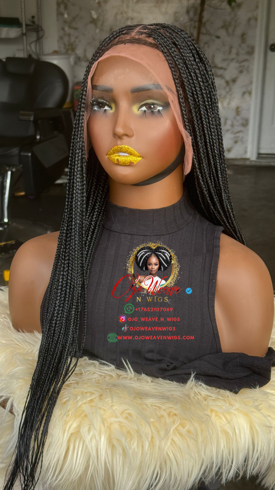 Wine Boho Wig - 24-Inch, Ready to Ship