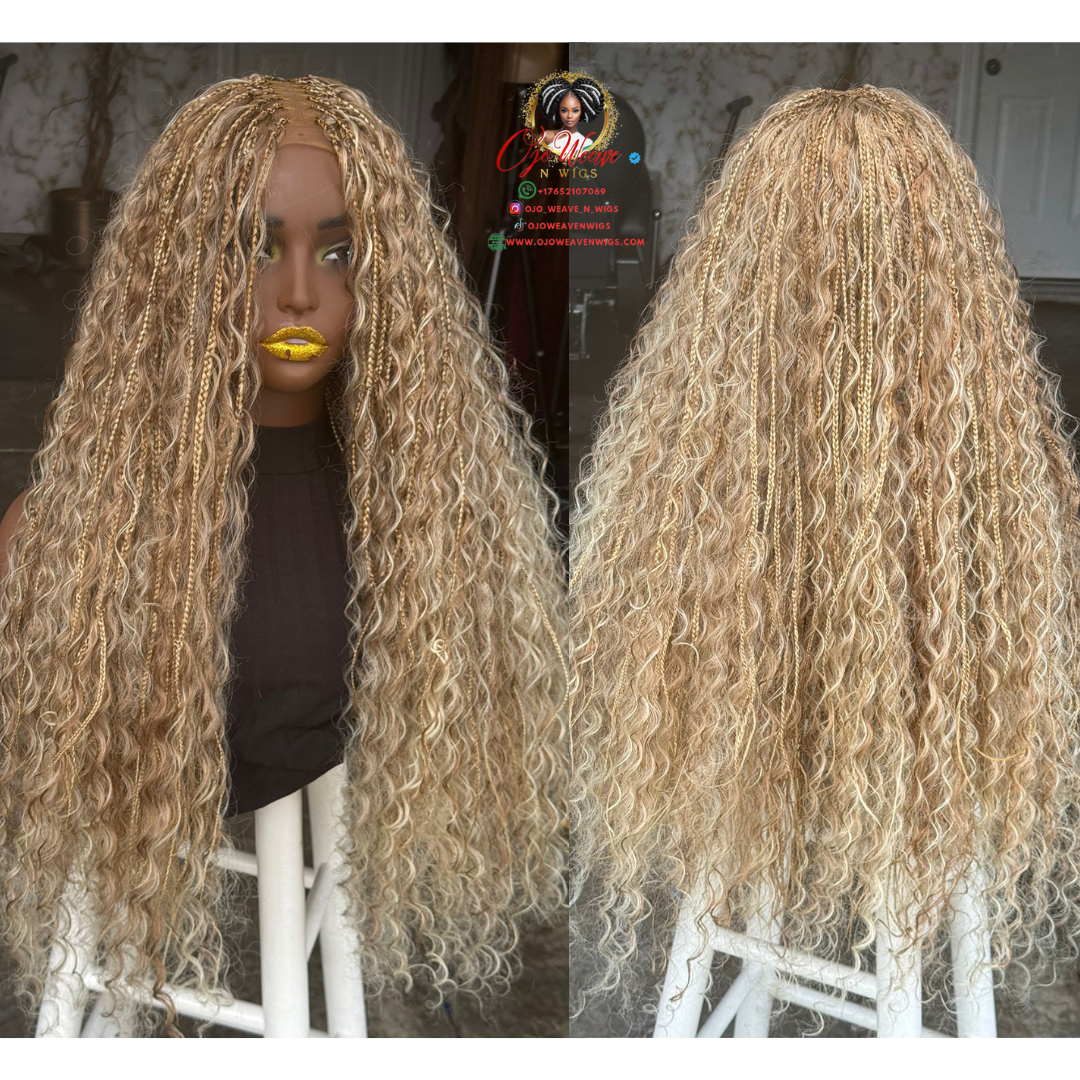 24-inch Boho Closure | 27/613 Honey Blonde Wavy Human Hair Lace Closure, Ready to Ship
