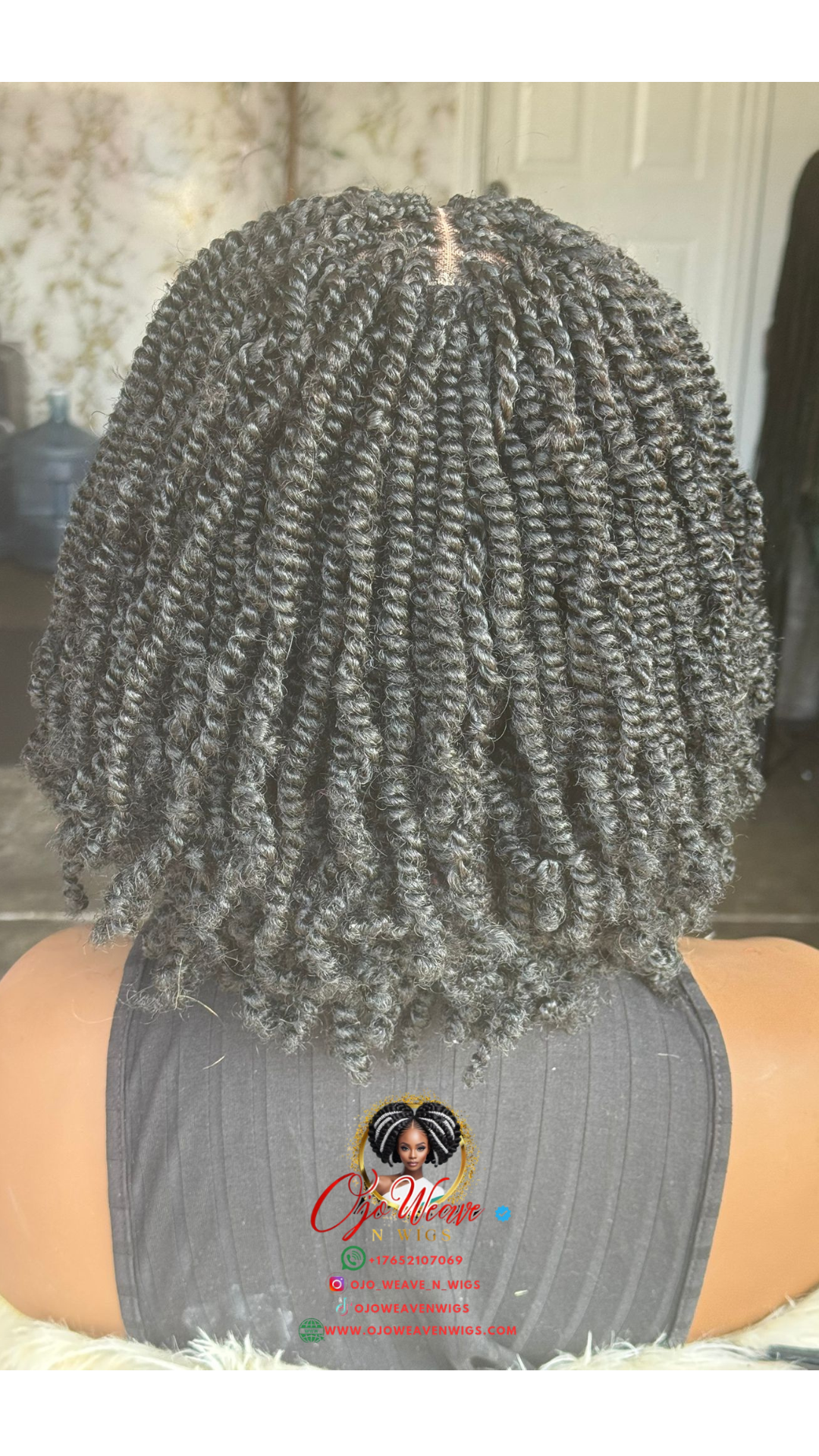 Glueless Kinky Twist Wig - Ready to Ship 8/10 Inch Closure