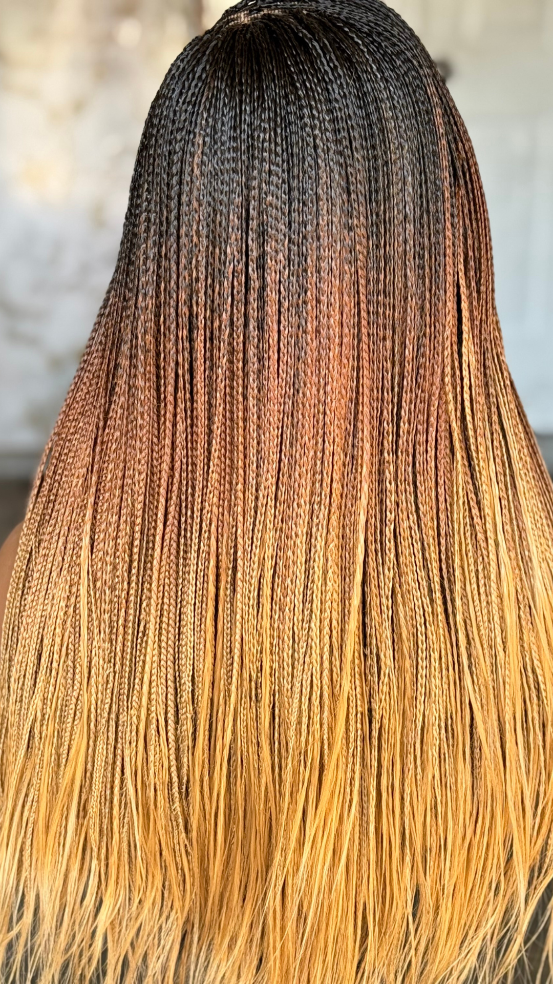Hand Made Bone Straight Wig: 18-20" Side Part Style
