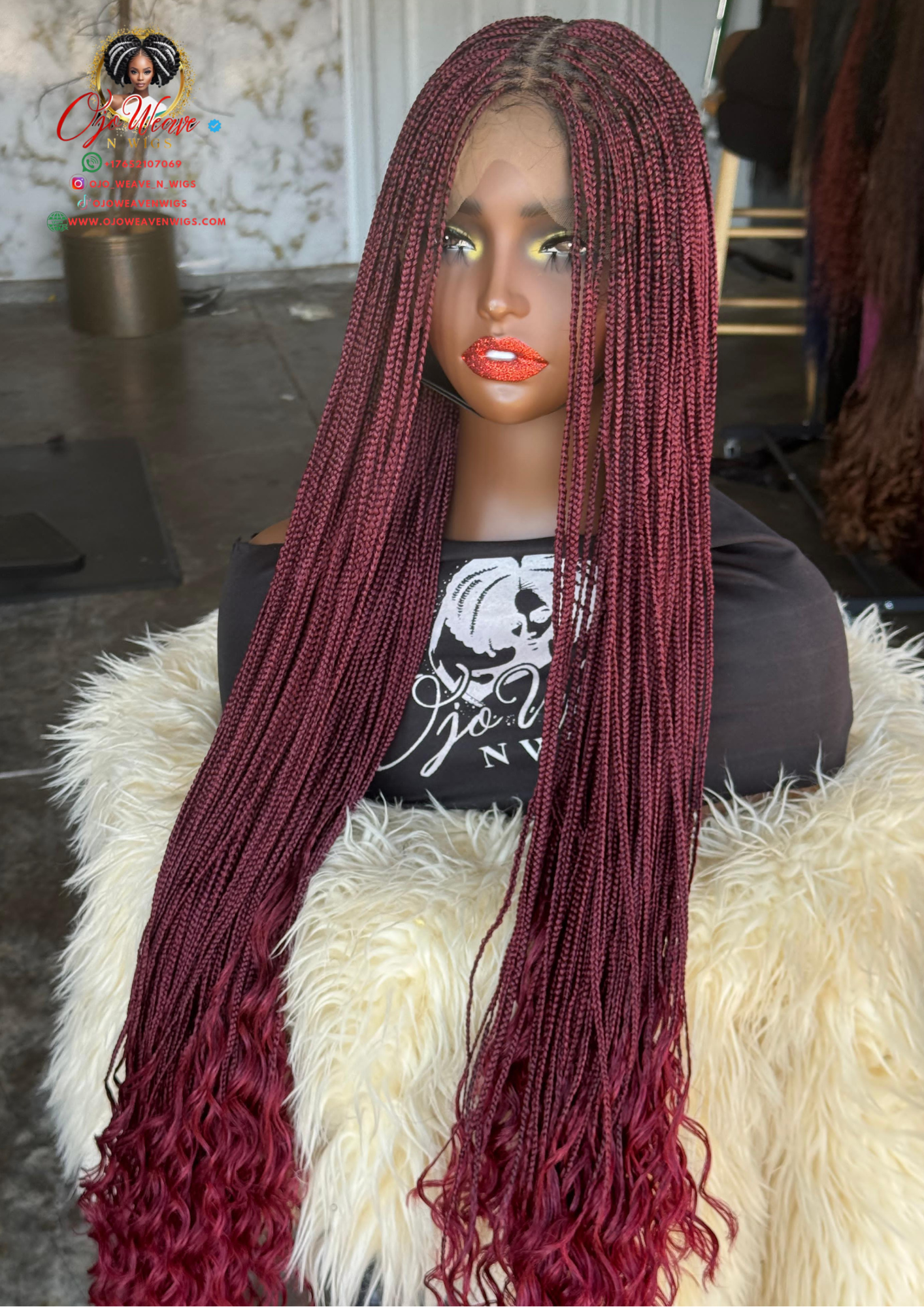 Super Tiny Knotless Braids Wig | Full Lace with Curls