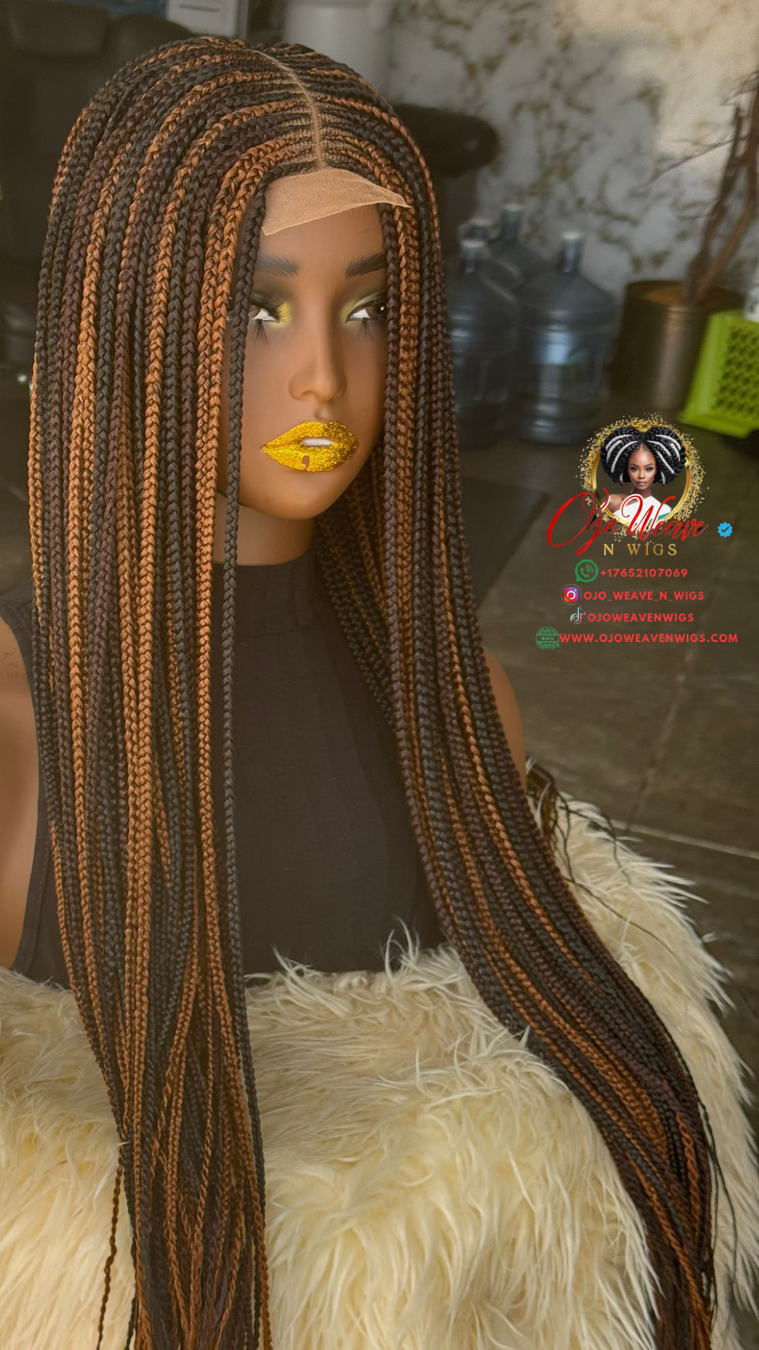Bianca Highlights: 24-26 Inch Glueless Closure Wig Ready to Ship