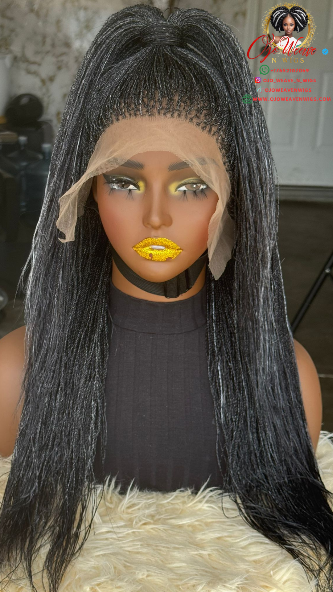 Esther Frontal Micro Salt and Pepper Wig - Ready to Ship 18/20 Inch