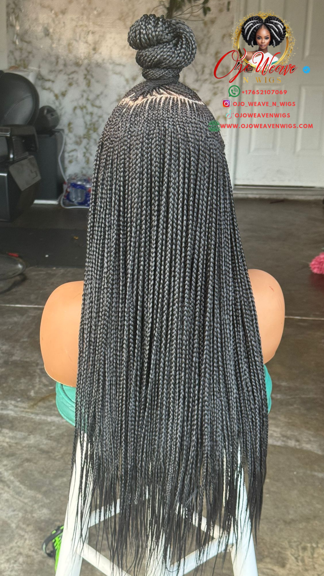 20-Inch Half Ponytail Half Braids Frontal Wig - Ready to Ship