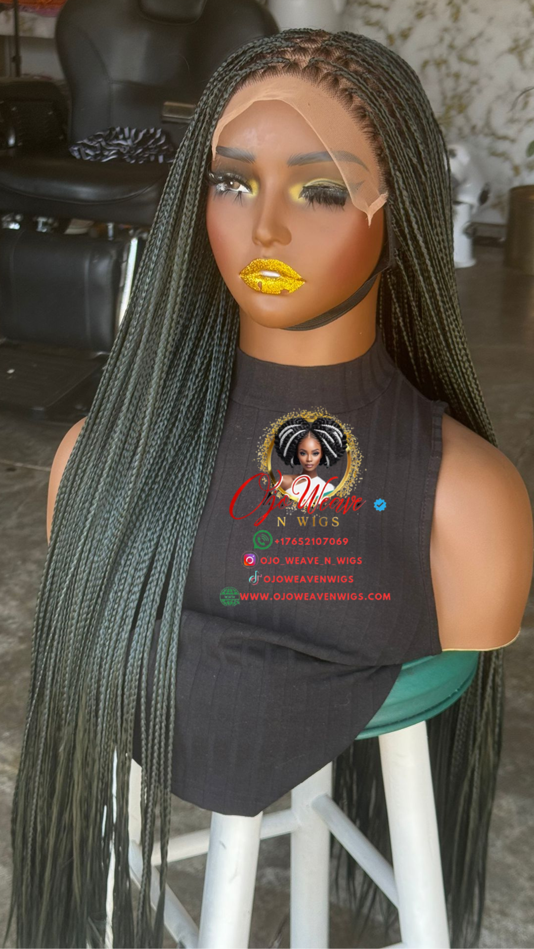Sisi Bone Straight Human Lace Wig: Color 1B