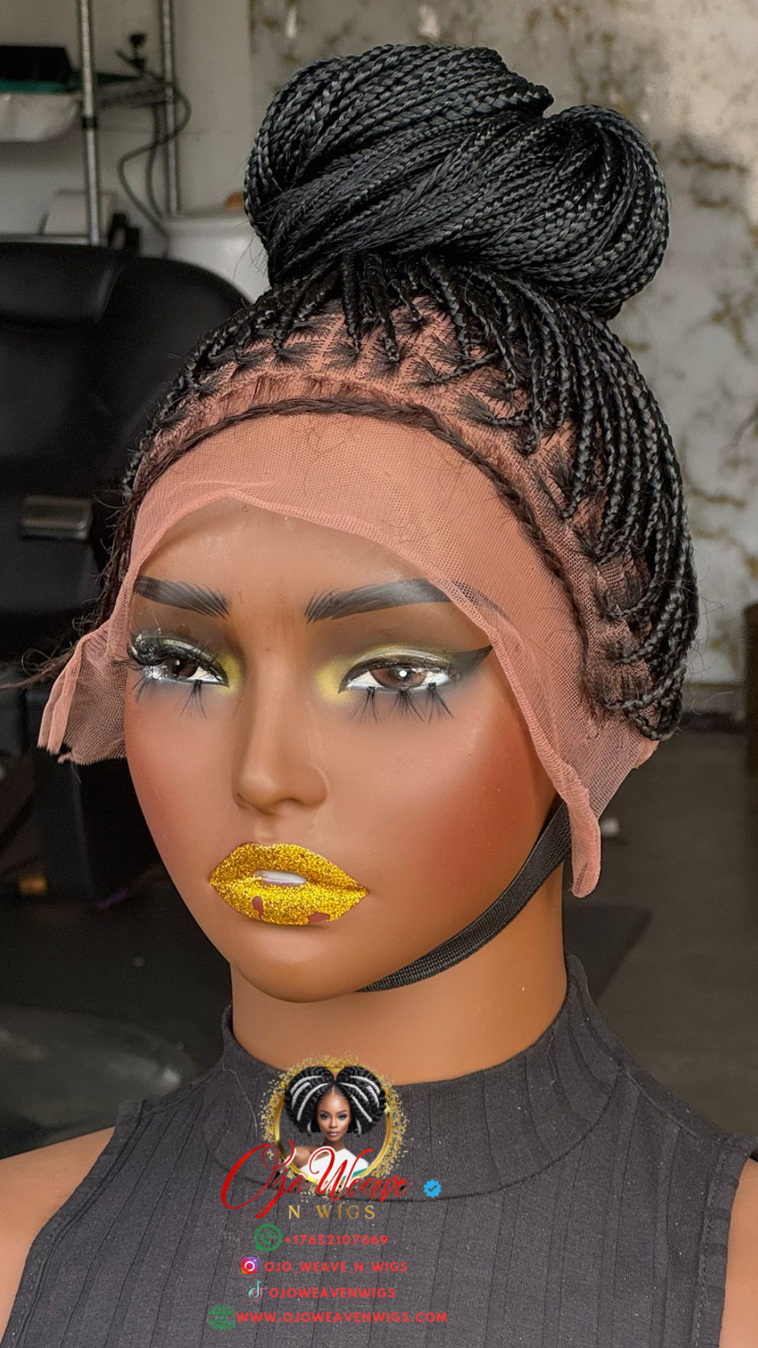 20-Inch Full Lace Knotless Braids Wig - Ready to Ship