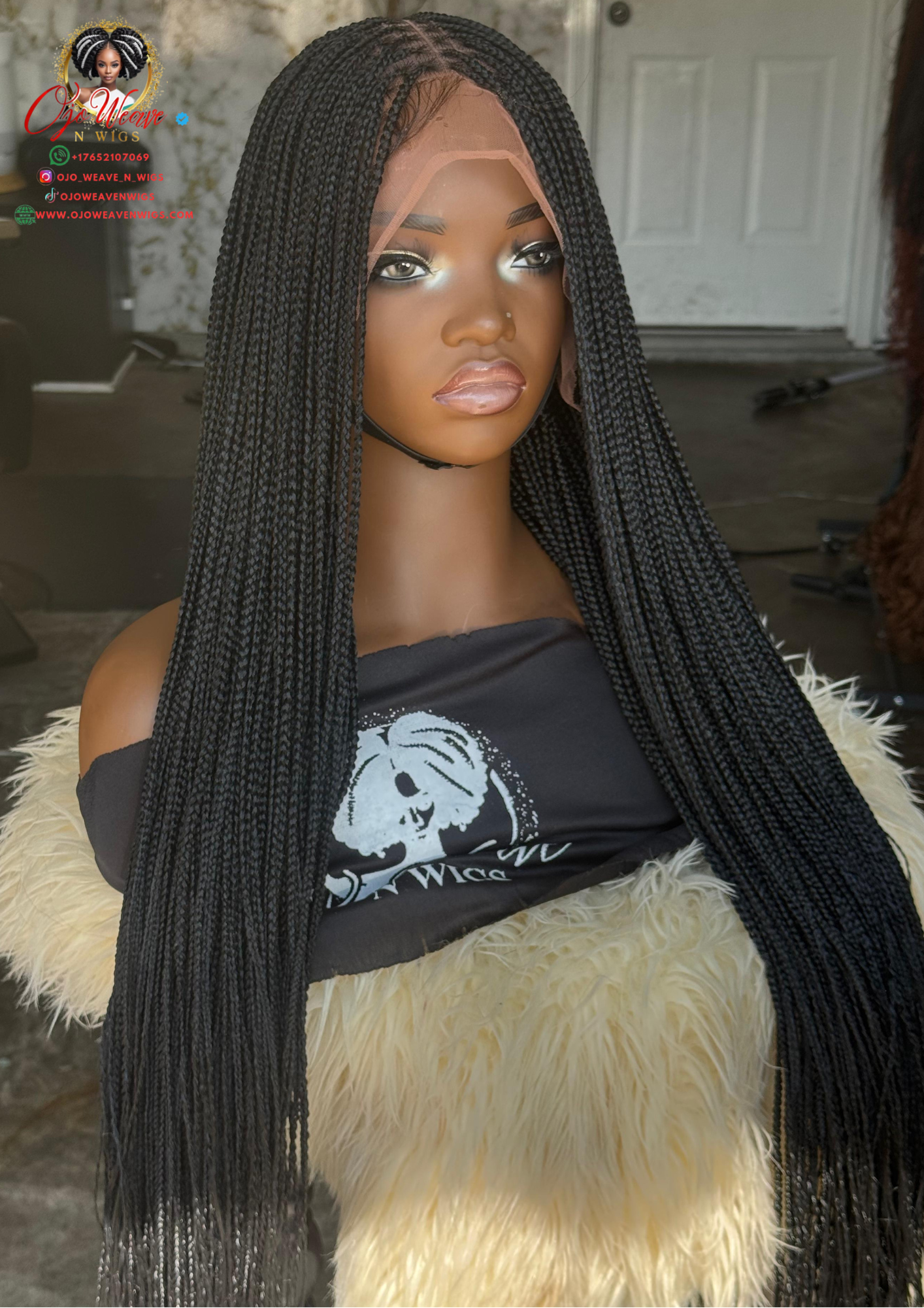 Full Lace Glueless Braided Wig | 28-30" Knotless Braids | Ready to Ship