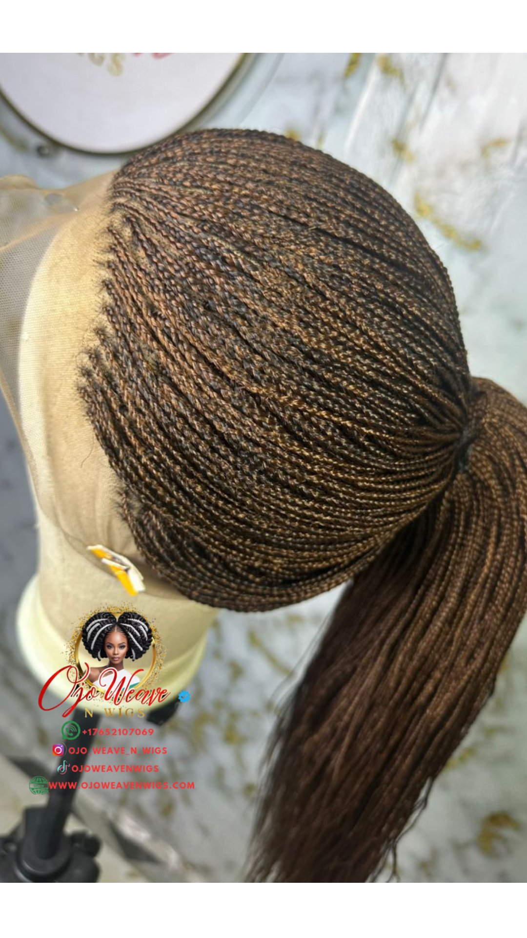 18-20 Inch Full Lace Micro Braid Wig - Color 30/33 Mix
