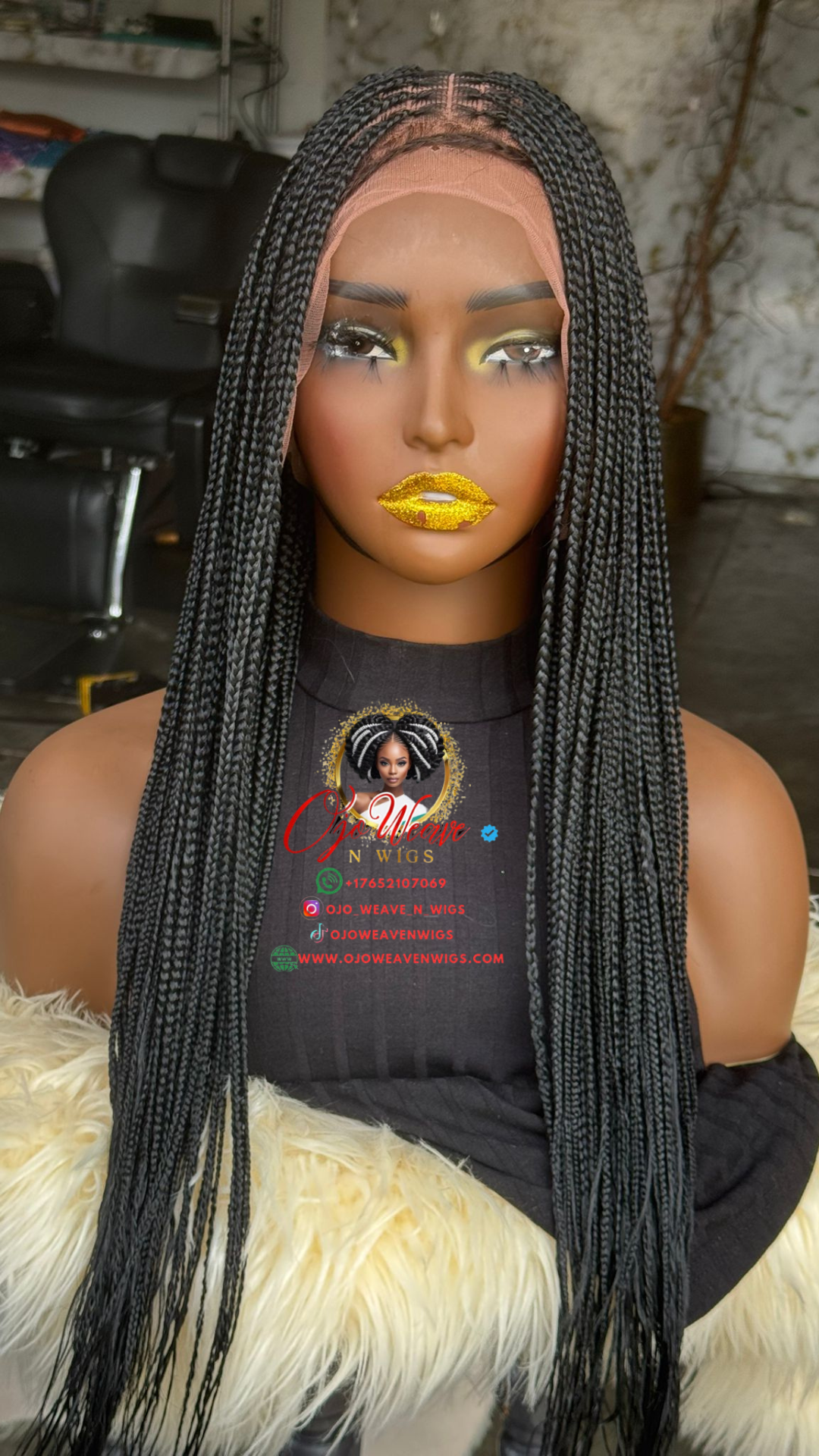 Wine Boho Wig - 24-Inch, Ready to Ship