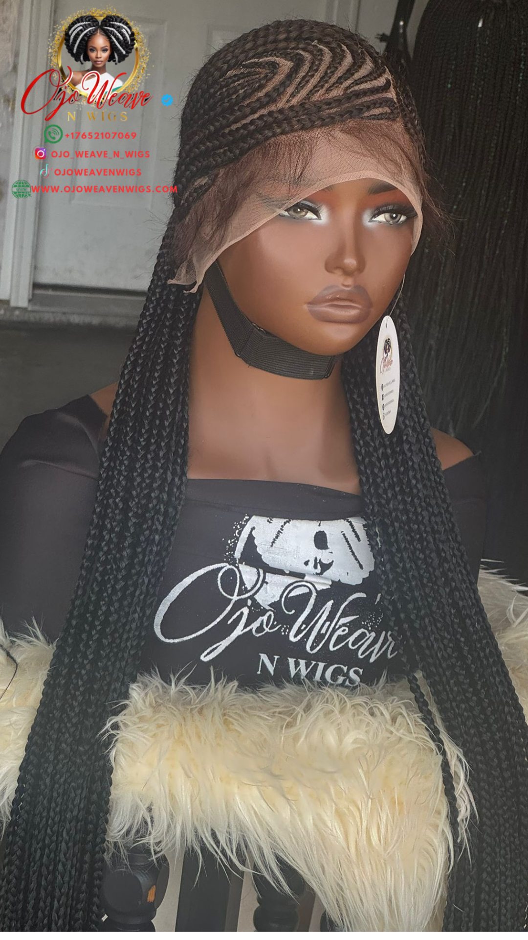 Full Lace Cornrow Wig - 100% Human hair Lace