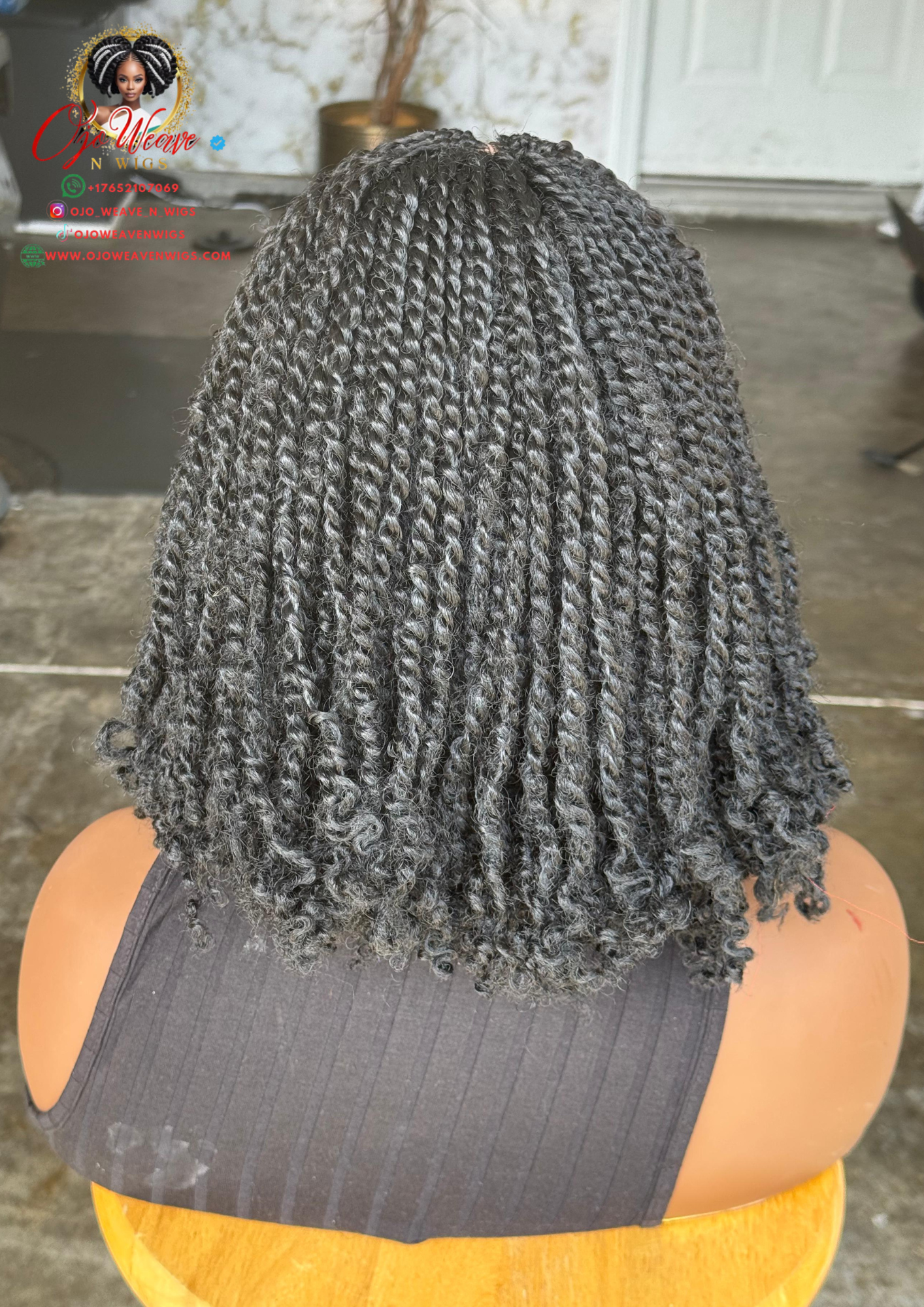 Kinky Twist Wig | 10-Inch Ready to Ship Glueless Closure Wig