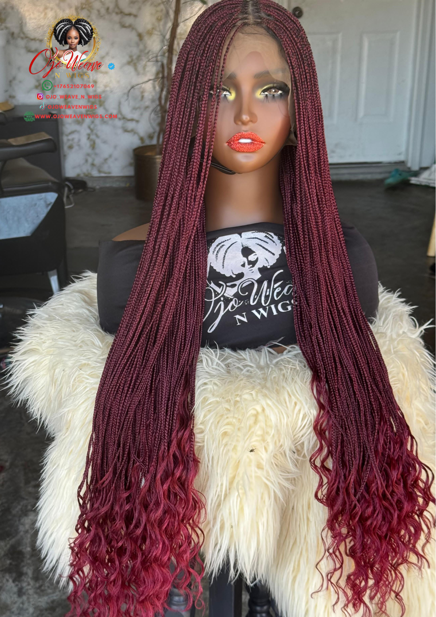 Super Tiny Knotless Braids Wig | Full Lace with Curls