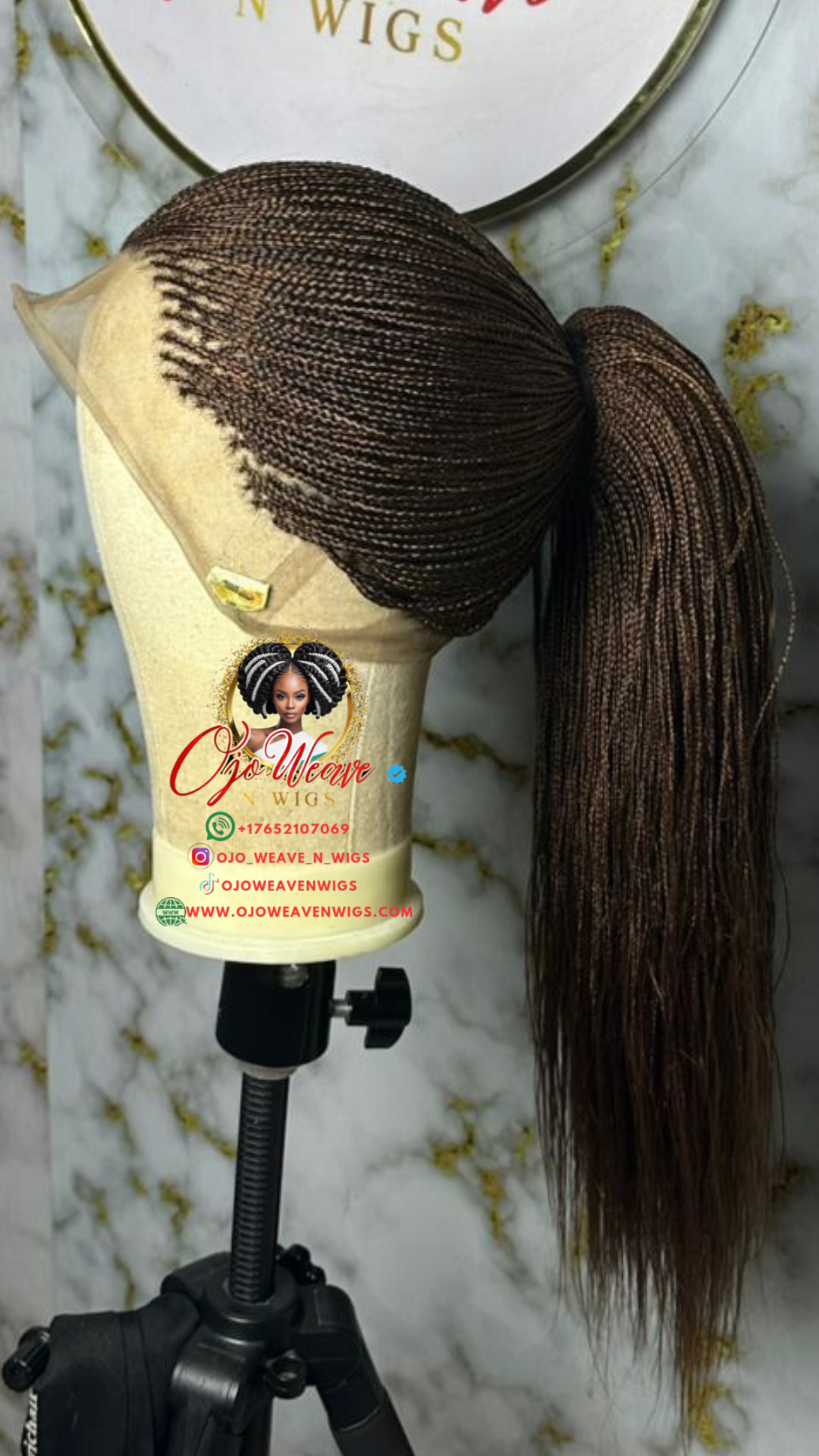 18-20 Inch Full Lace Micro Braid Wig - Color 30/33 Mix