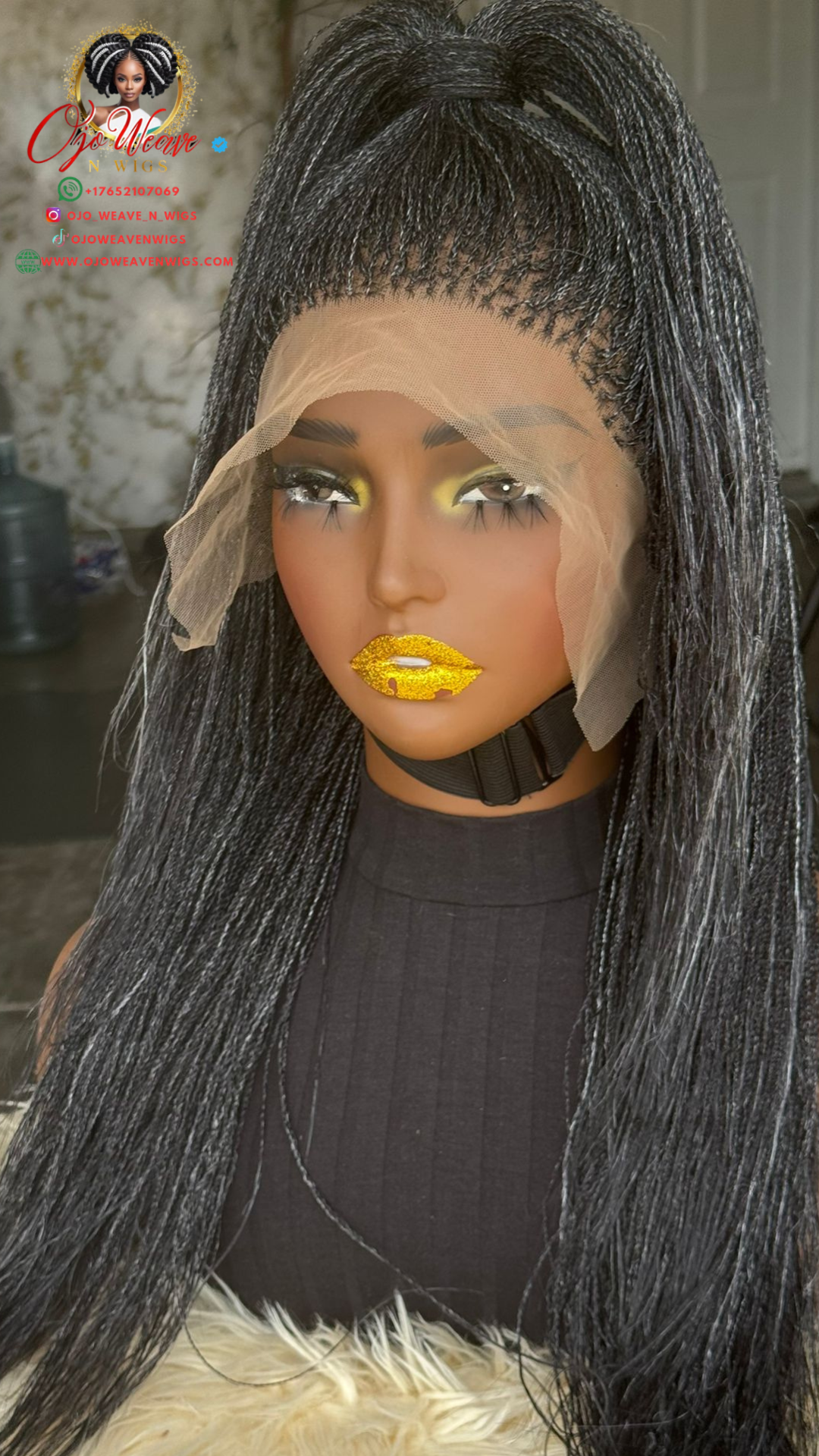 Esther Frontal Micro Salt and Pepper Wig - Ready to Ship 18/20 Inch