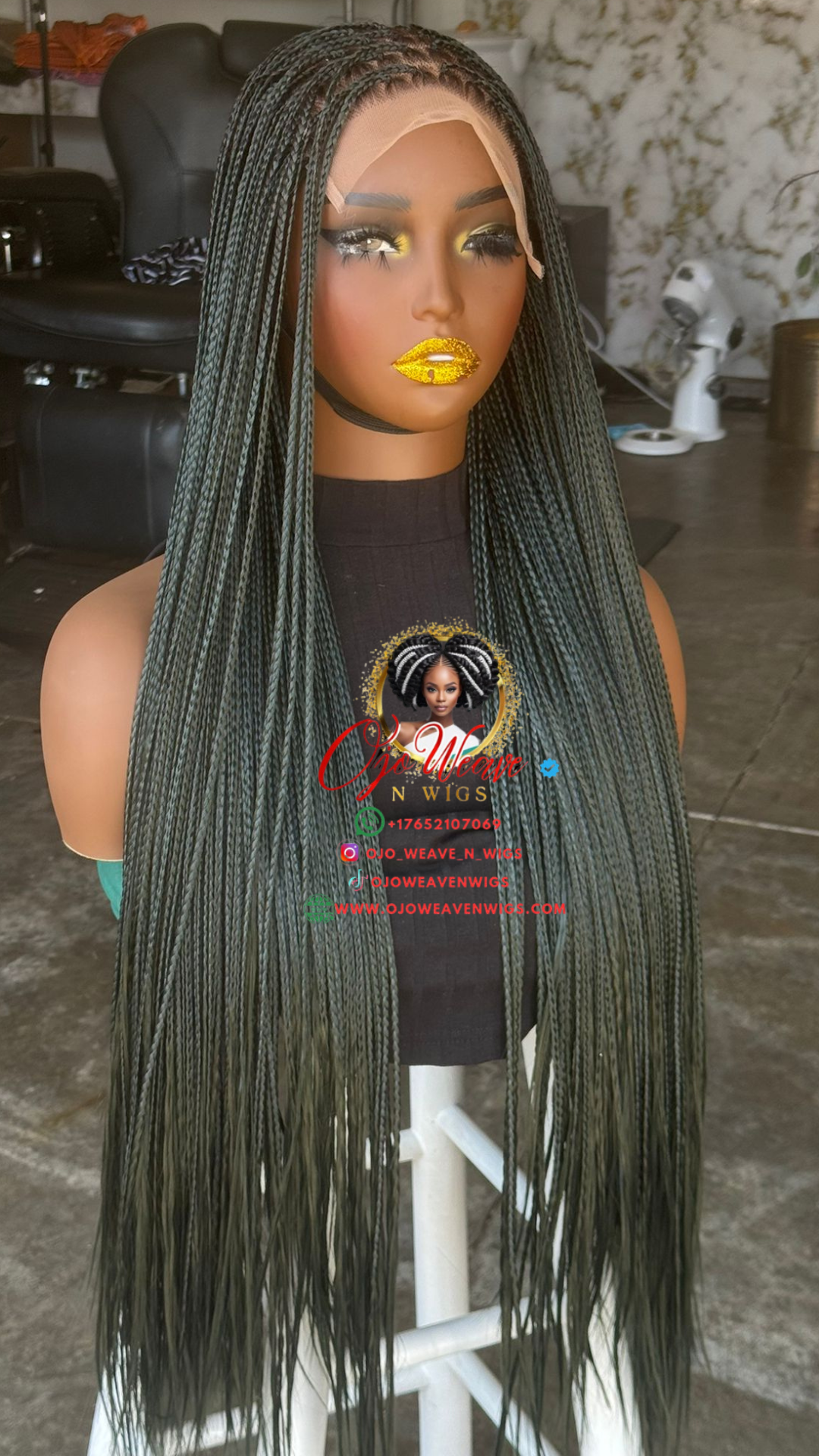 Sisi Bone Straight Human Lace Wig: Color 1B