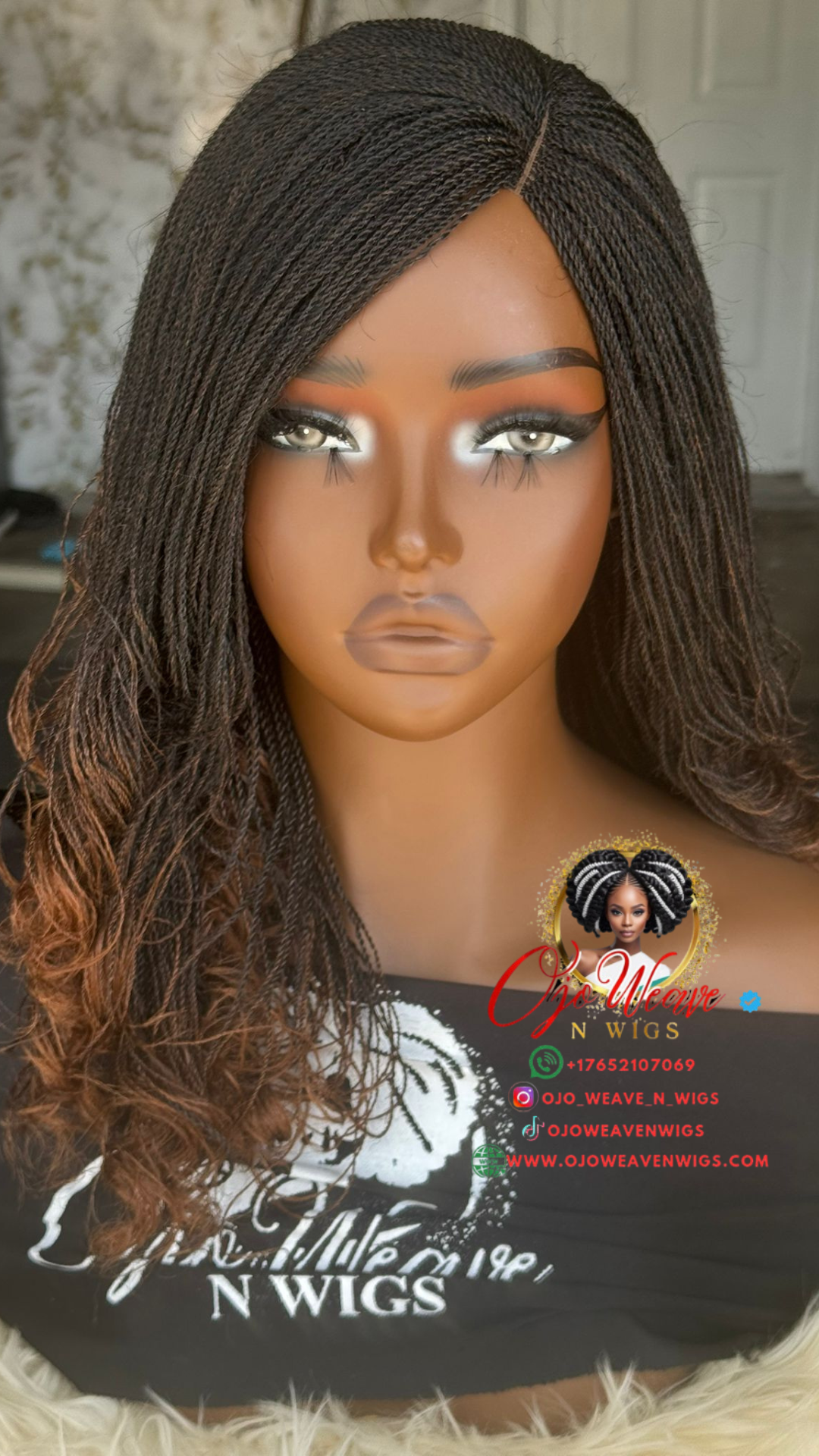 Lady B with Ultra Lightweight Micro Curly Wig: Made to Order