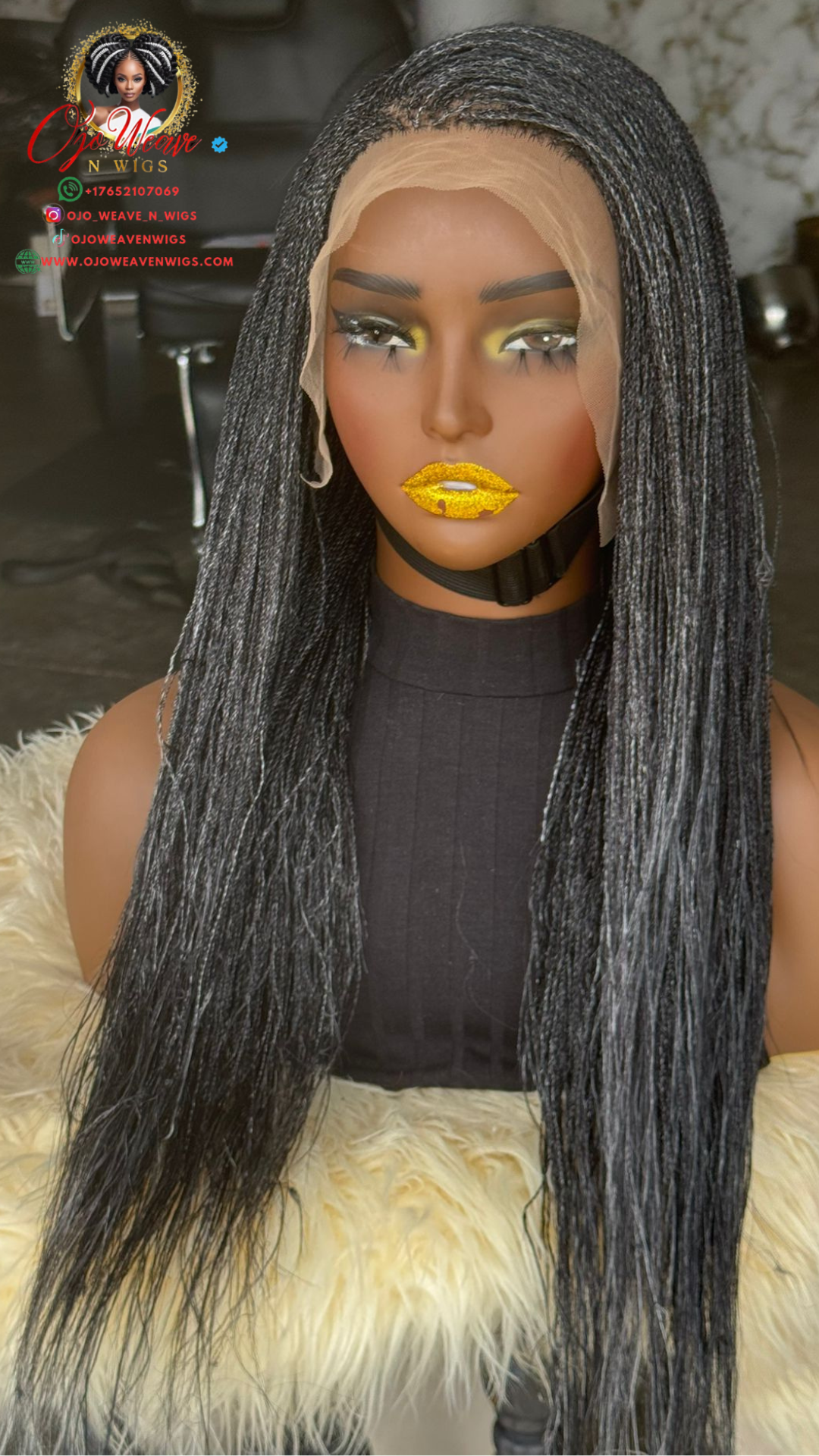 Esther Frontal Micro Salt and Pepper Wig - Ready to Ship 18/20 Inch