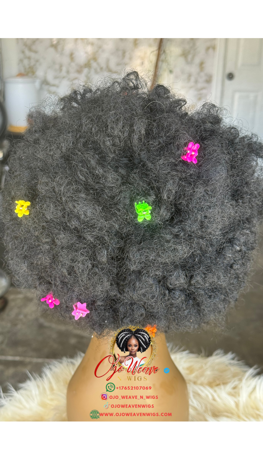Kids Glueless Afro Cornrow Wig