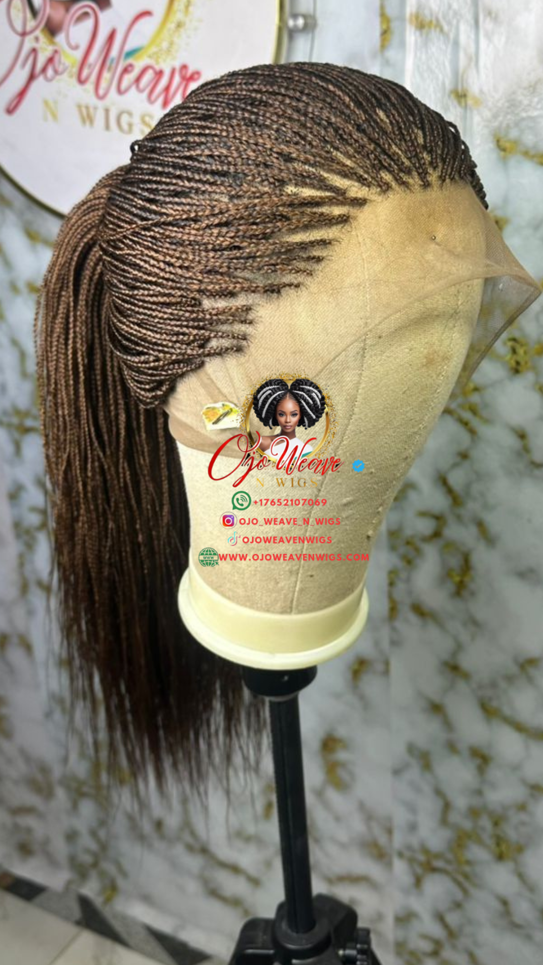 18-20 Inch Full Lace Micro Braid Wig - Color 30/33 Mix