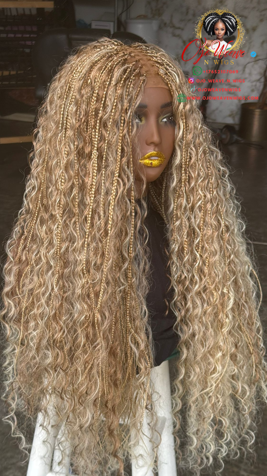 24-inch Boho Closure | 27/613 Honey Blonde Wavy Human Hair Lace Closure, Ready to Ship