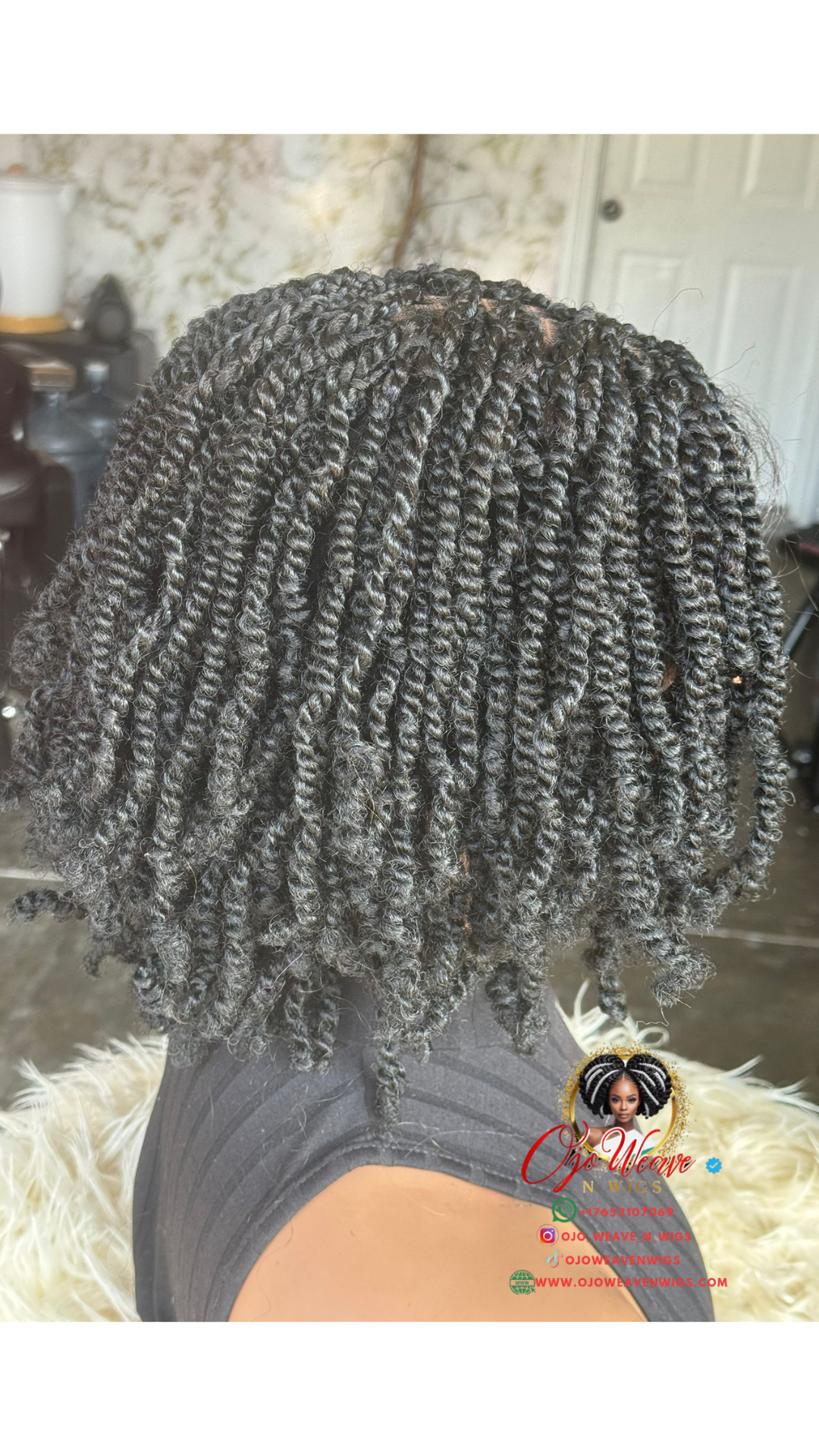 Glueless Kinky Twist Wig - Ready to Ship 8/10 Inch Closure