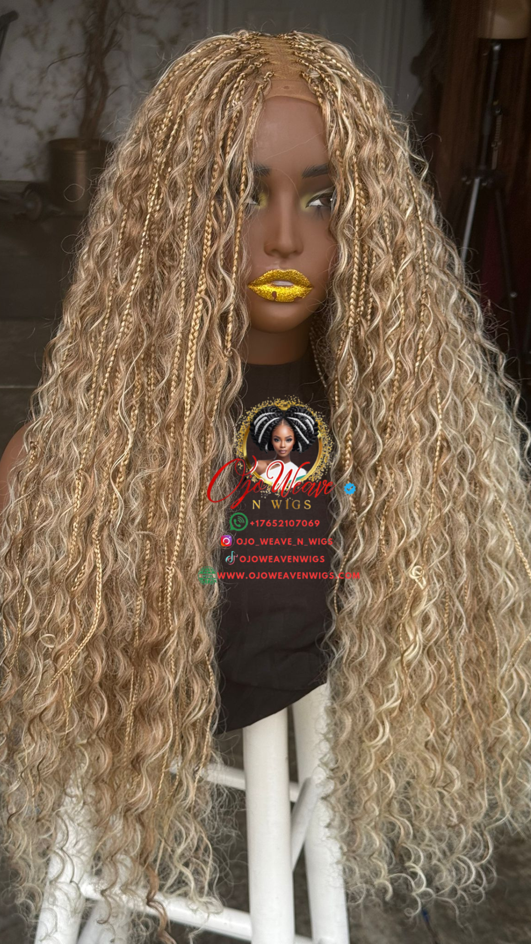 24-inch Boho Closure | 27/613 Honey Blonde Wavy Human Hair Lace Closure, Ready to Ship