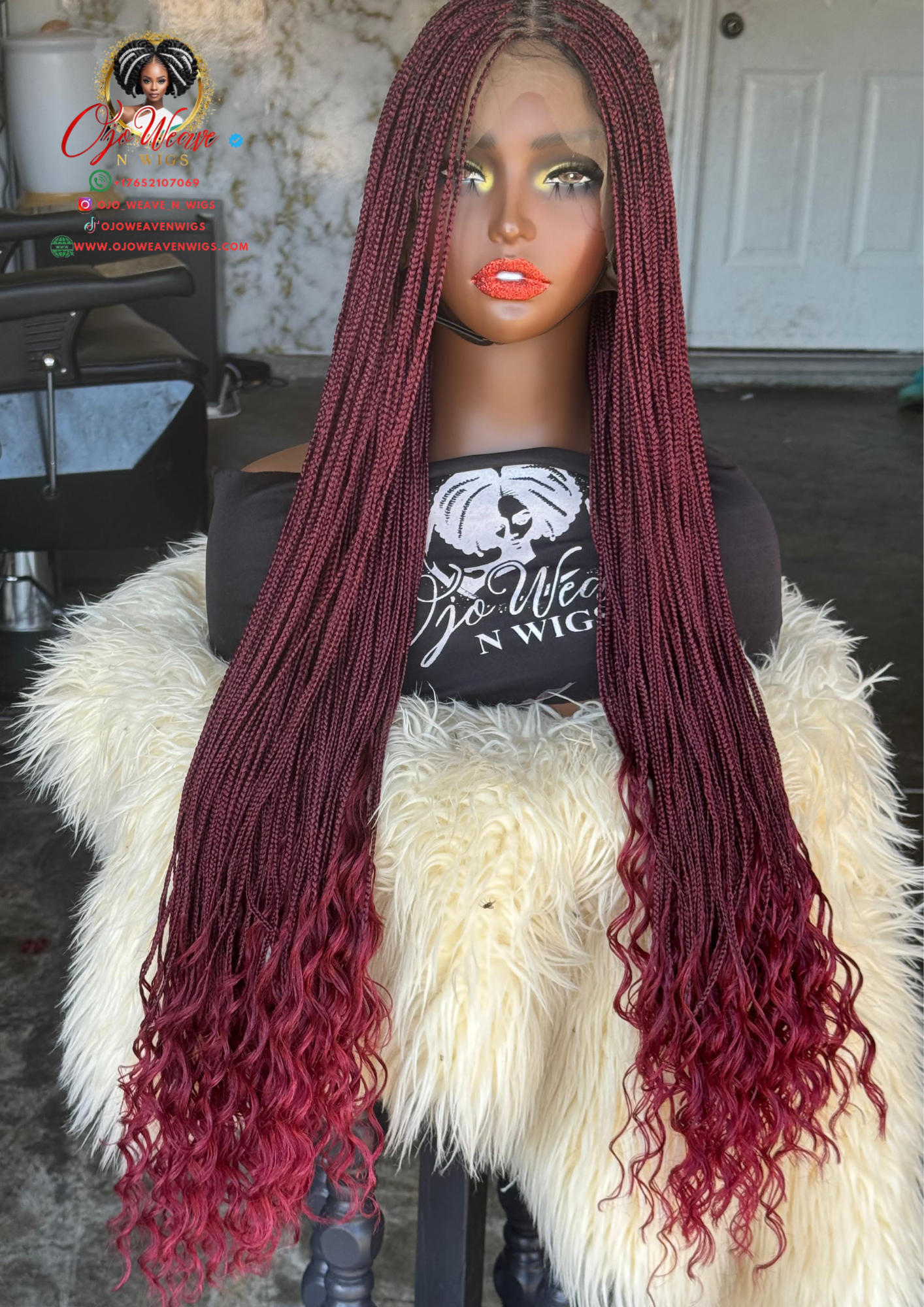 Super Tiny Knotless Braids Wig | Full Lace with Curls
