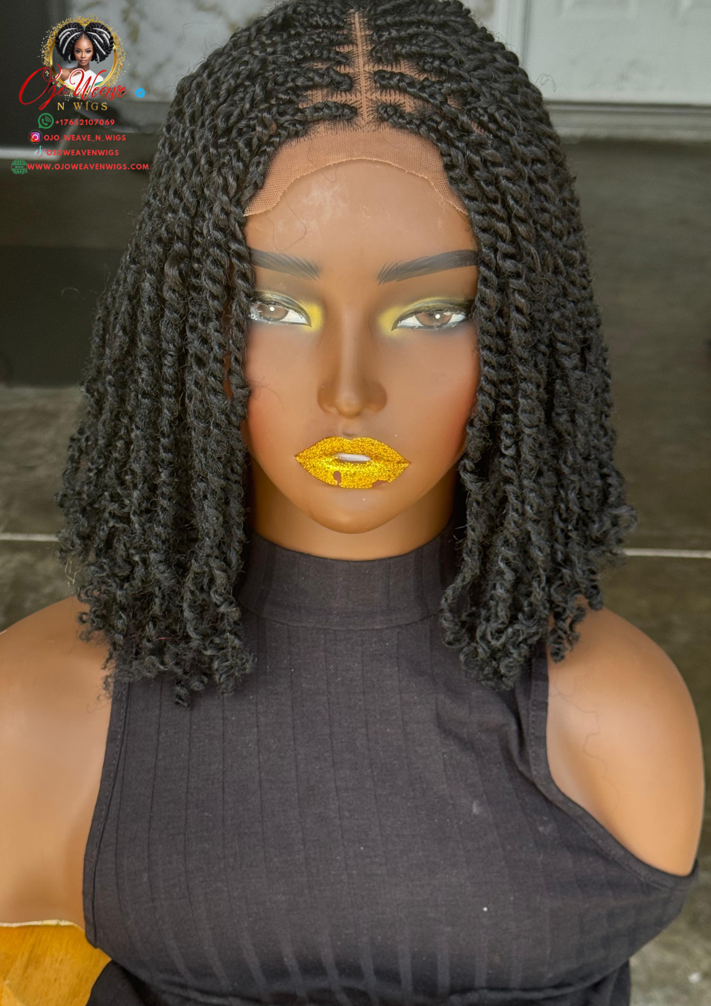 Kinky Twist Wig | 10-Inch Ready to Ship Glueless Closure Wig