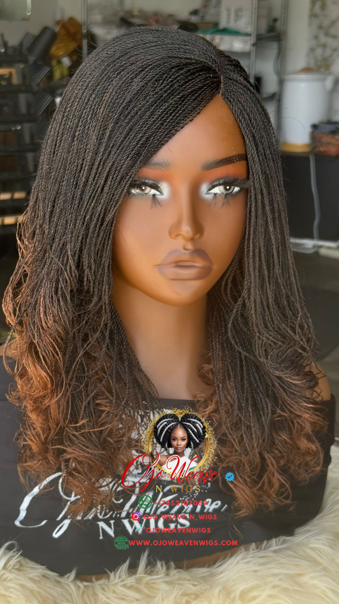 Lady B with Ultra Lightweight Micro Curly Wig: Made to Order