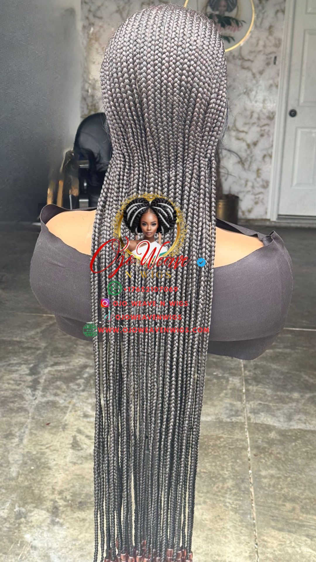Kenny Unit Black Full Lace Cornrow Ready to Ship