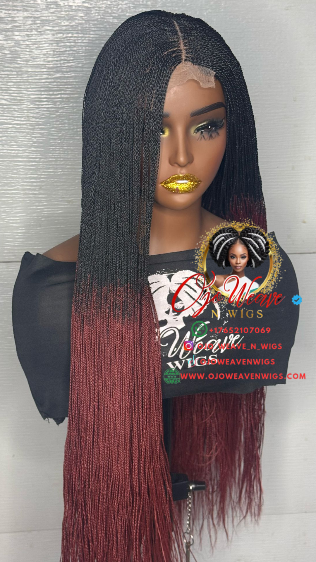 Esther Micro Twist Unit: Ombre Burgundy - Ready to Ship