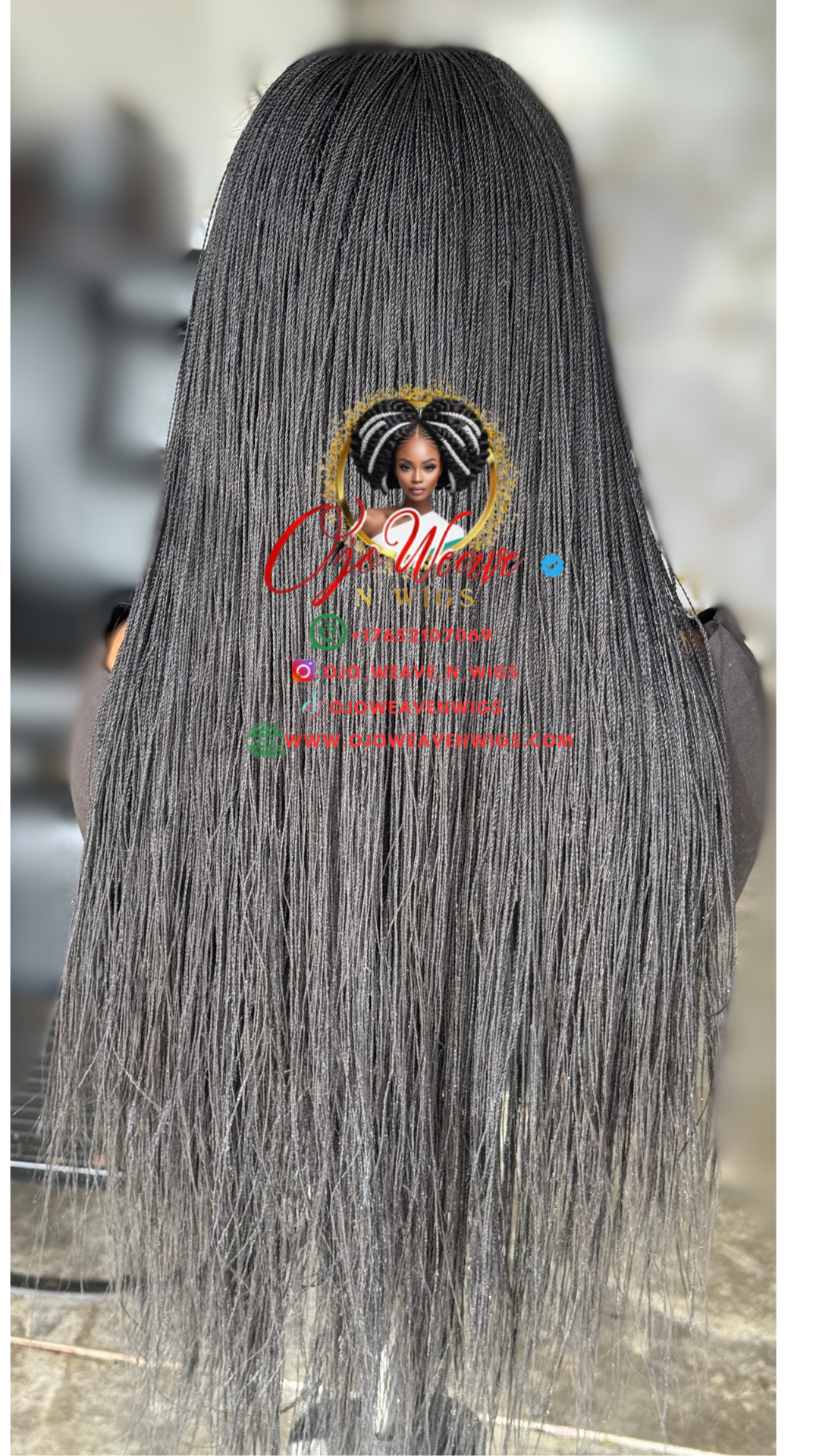 Esther black 24/26 inch Tiny Micro Wig