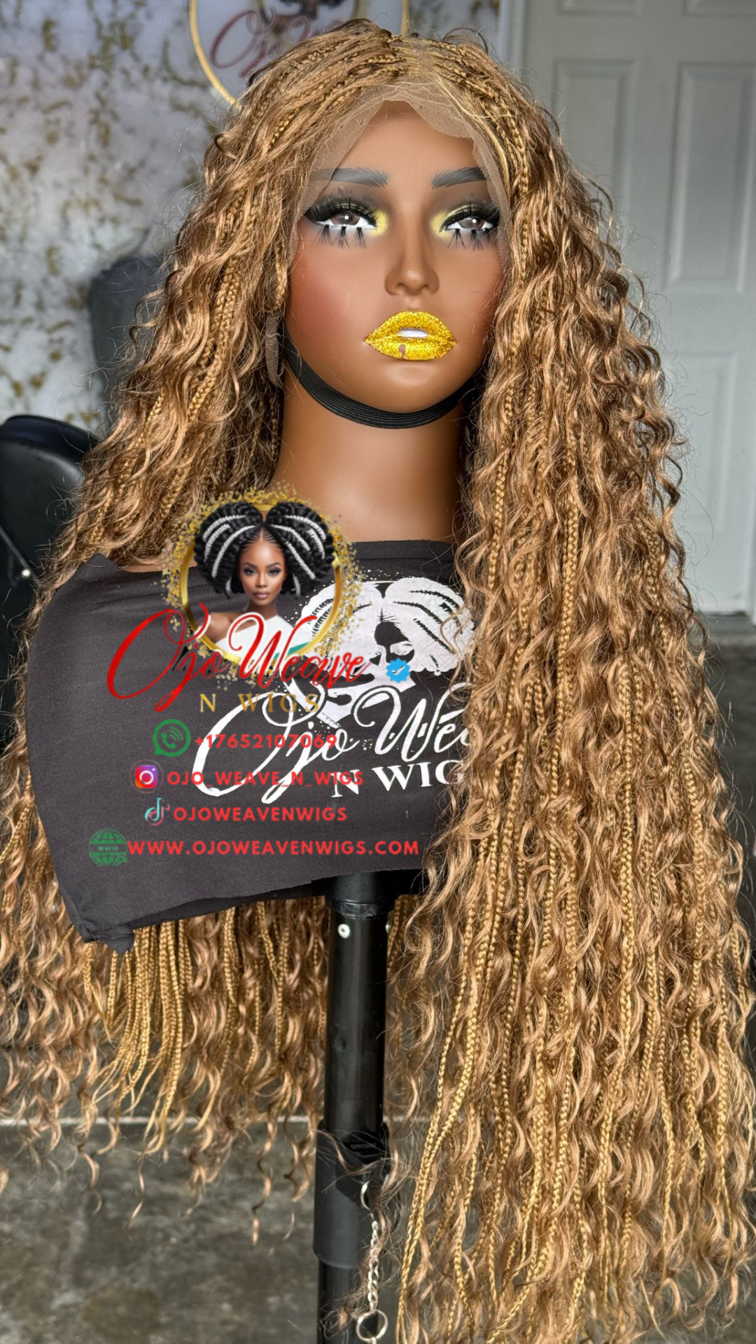 Full lace Blonde Boho 28inch Wig Mine Unit Color 27 - Ready to Ship