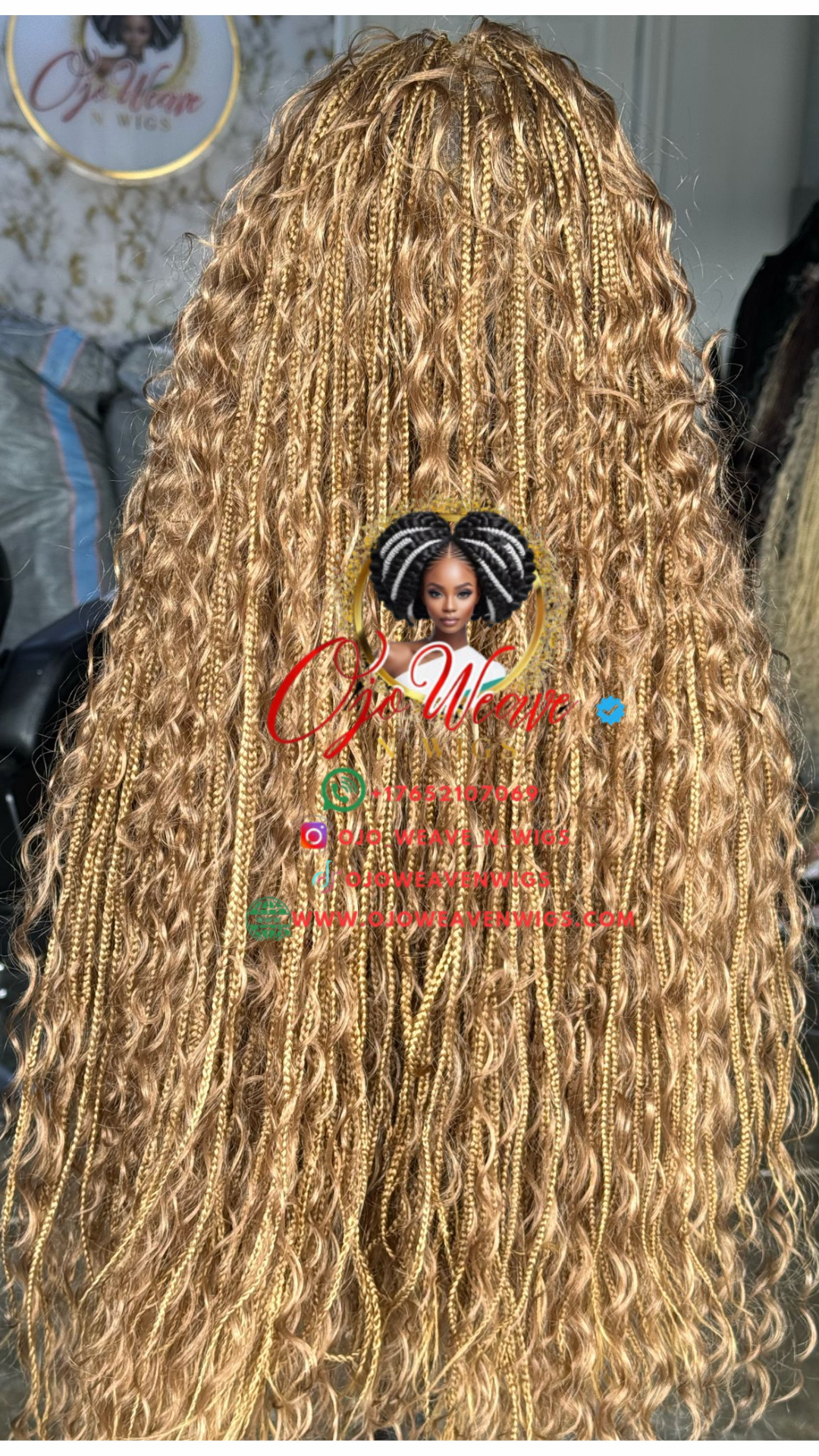 Full lace Blonde Boho 28inch Wig Mine Unit Color 27 - Ready to Ship