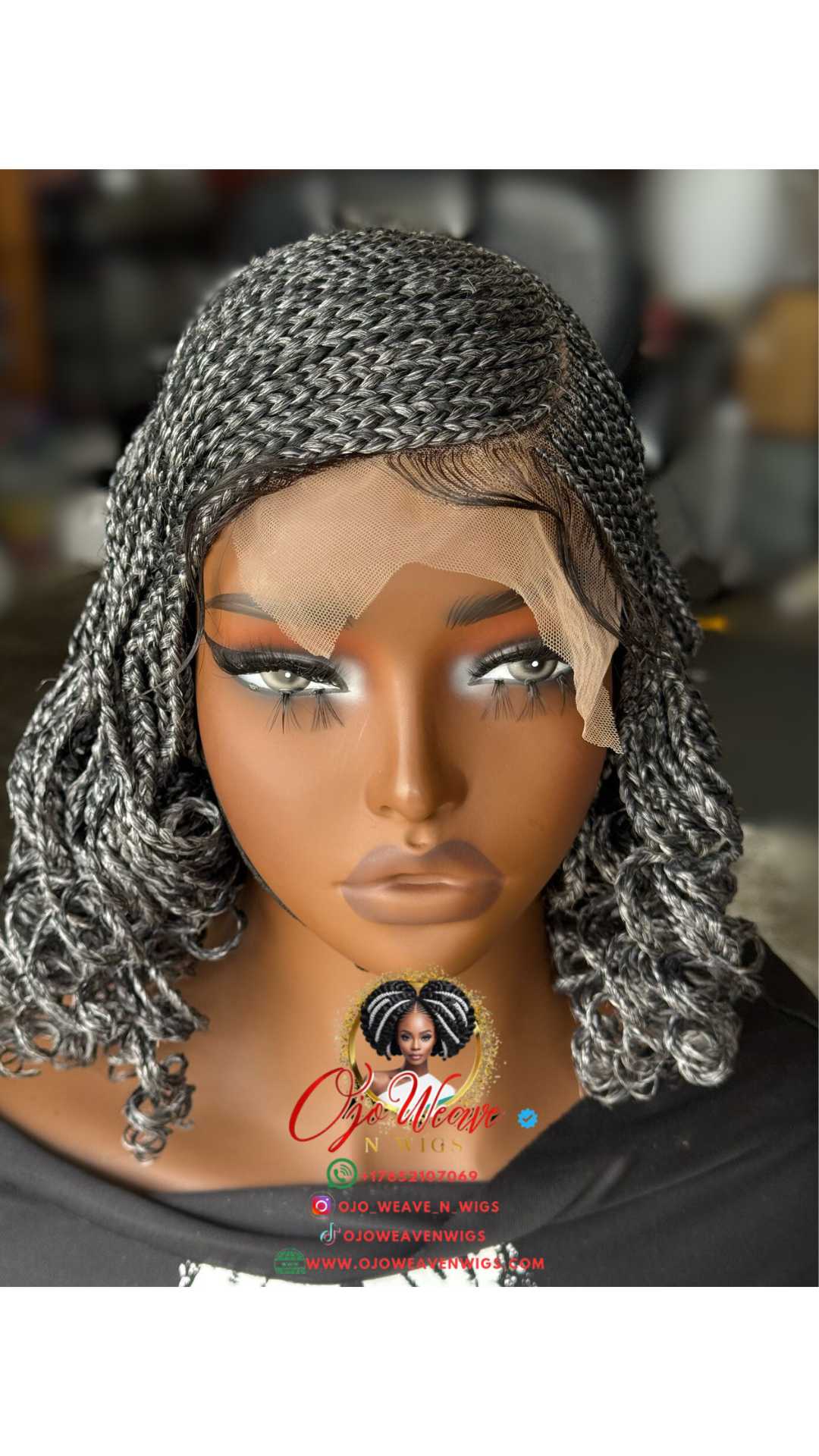 Gold Salt & Pepper Short Wig - 10 Inch: Ready to Ship
