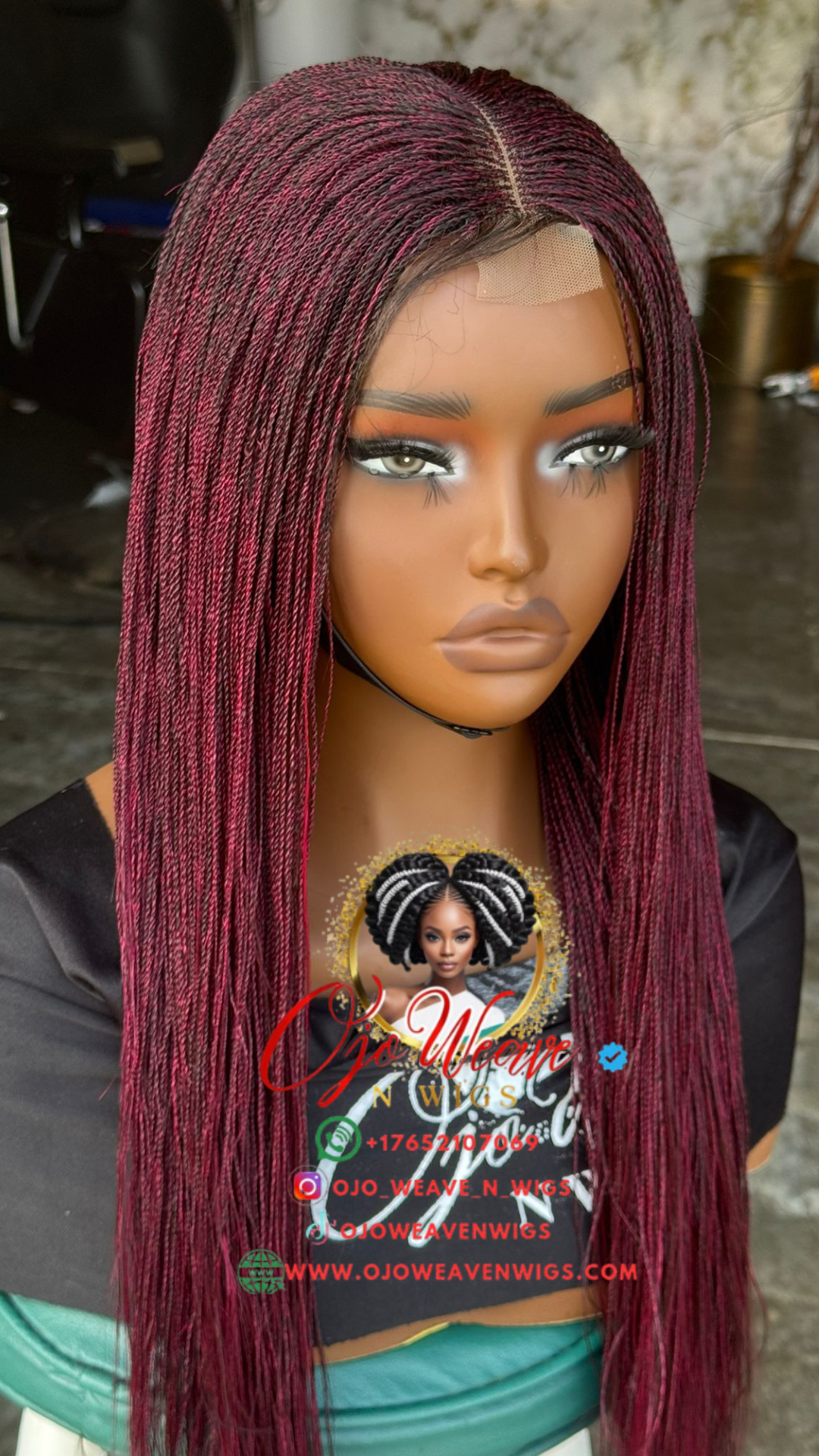 Esther Unit Burgundy Mix with Black: Ready to Ship
