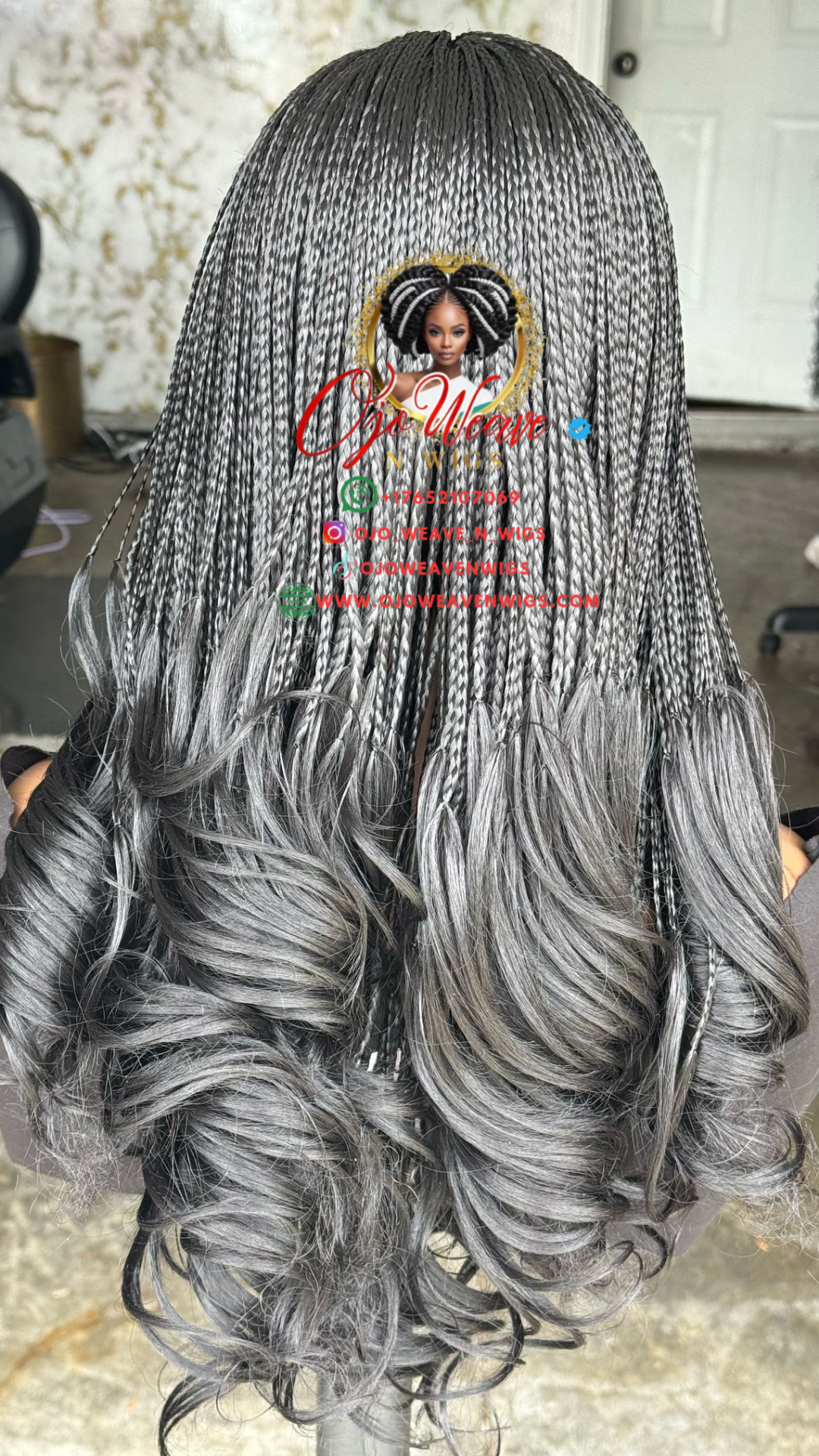 18/20" French Curl Glueless Closure Wig: Made to Order