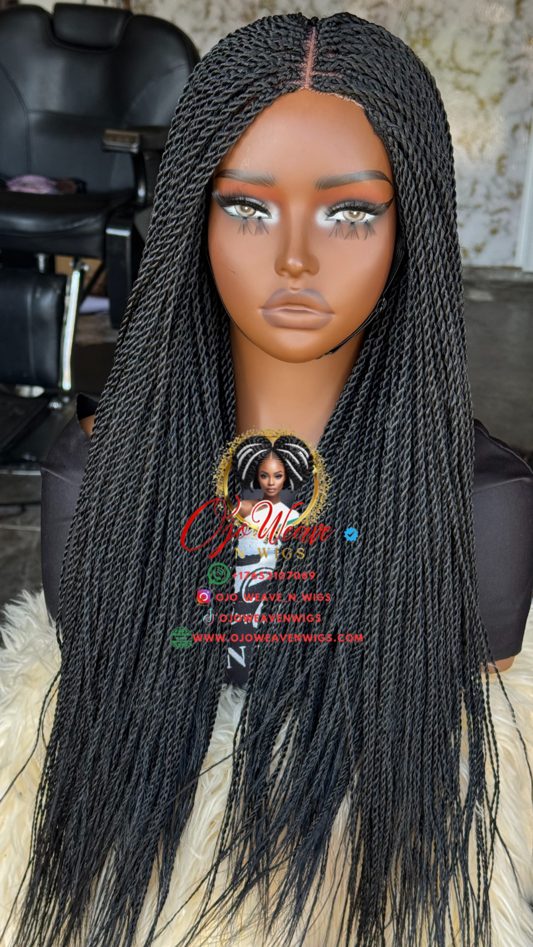20/22 Inch Senegalese Twist Closure Wig - Ready to Ship