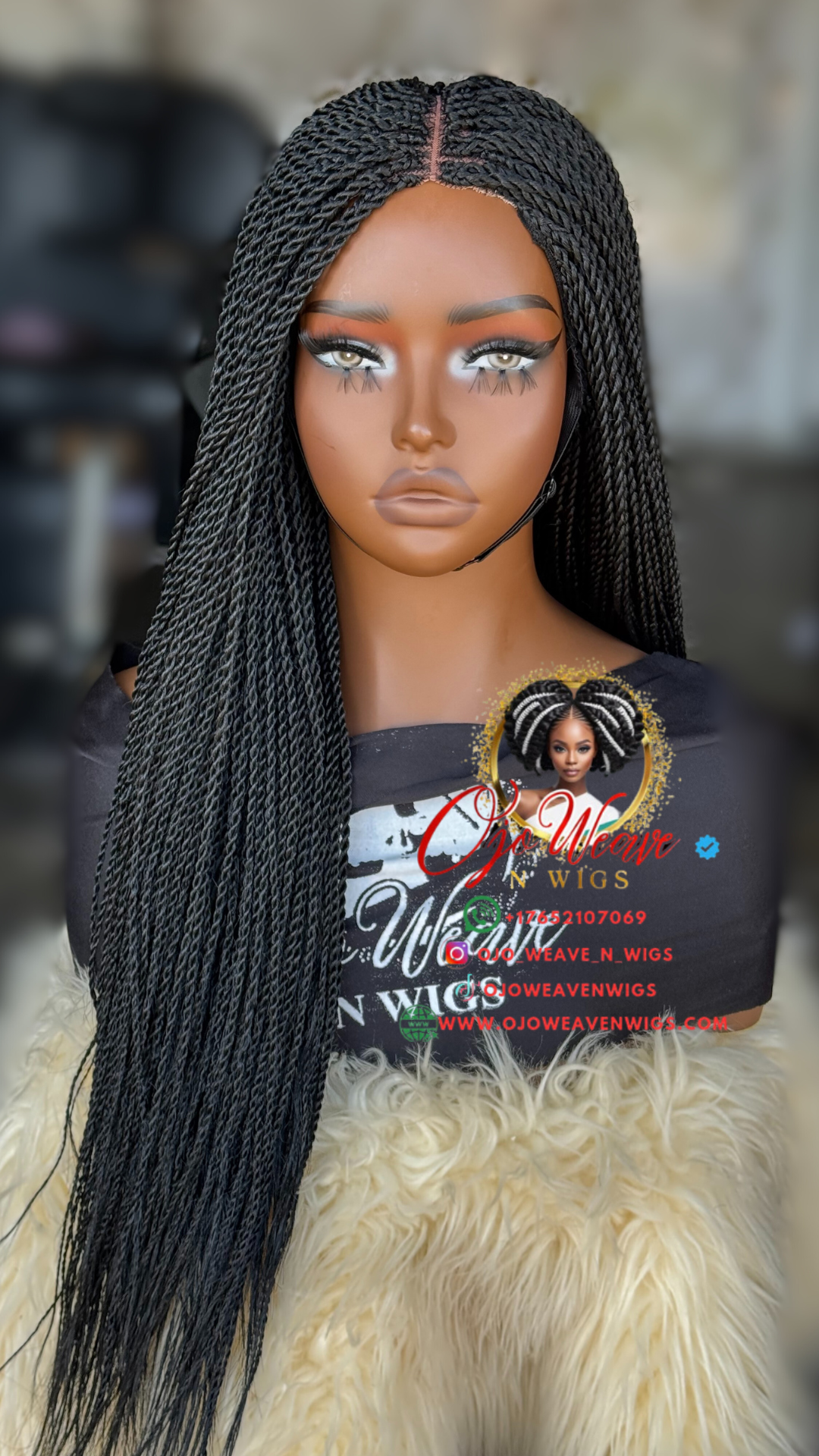 20/22 Inch Senegalese Twist Closure Wig - Ready to Ship