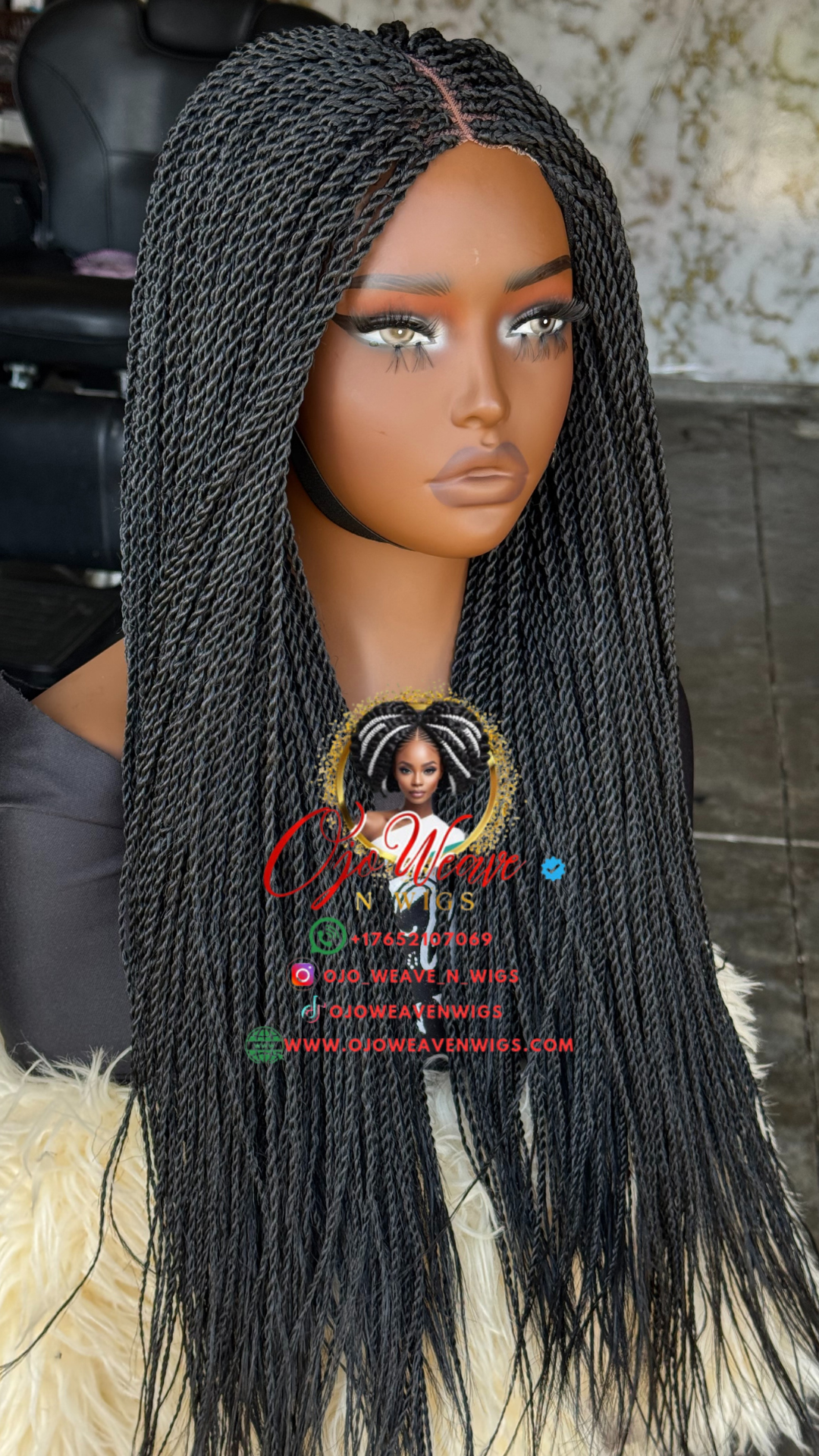 20/22 Inch Senegalese Twist Closure Wig - Ready to Ship