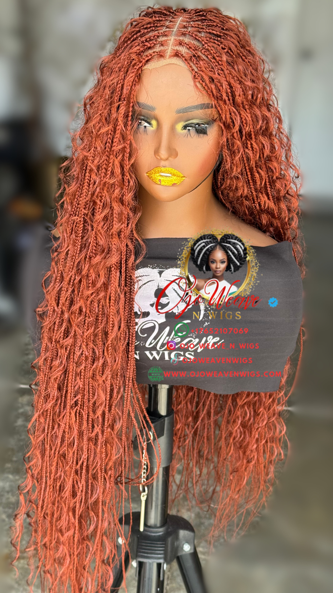 30 Inch Ginger Color Boho Wig - Made to Order