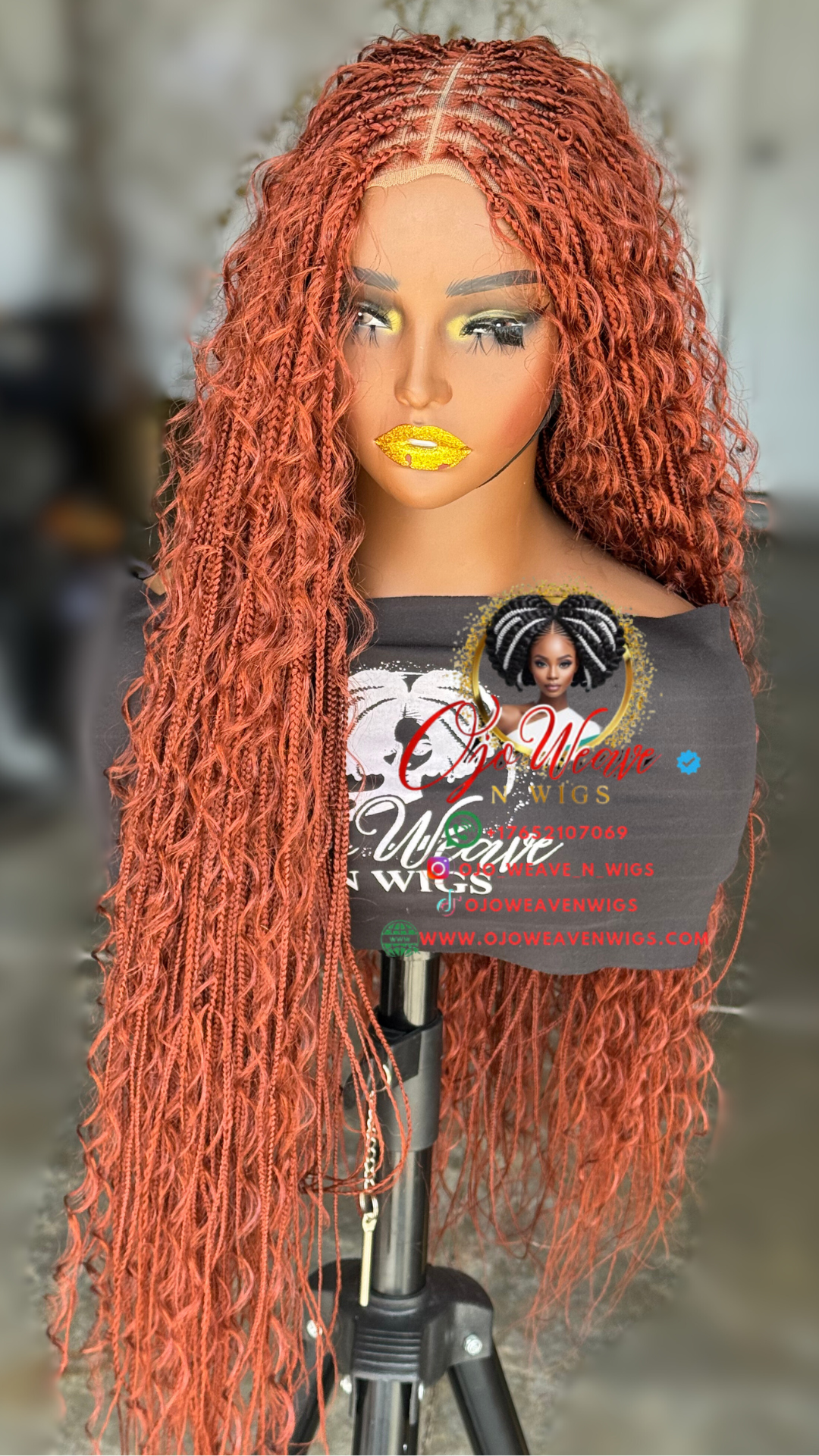 30 Inch Ginger Color Boho Wig - Made to Order