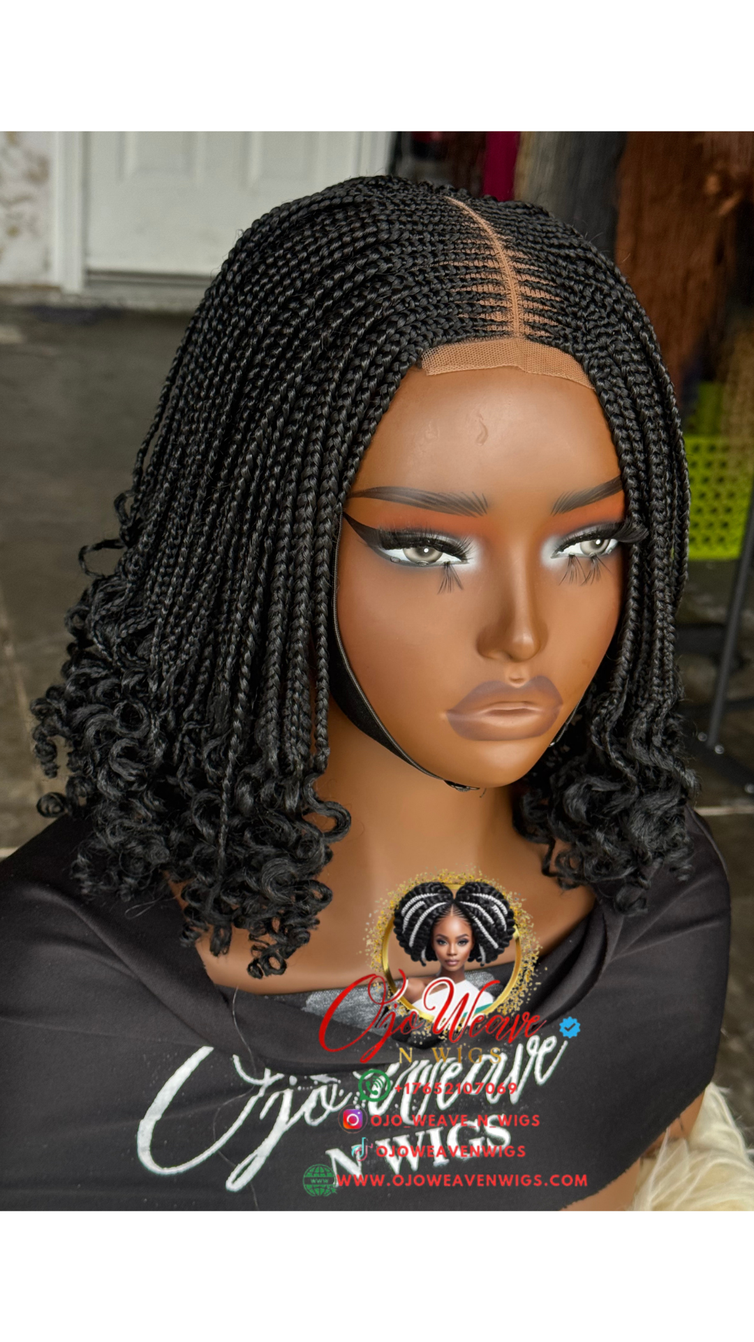 Bianca Curly Closure Glueless Wig Black - Pre Order