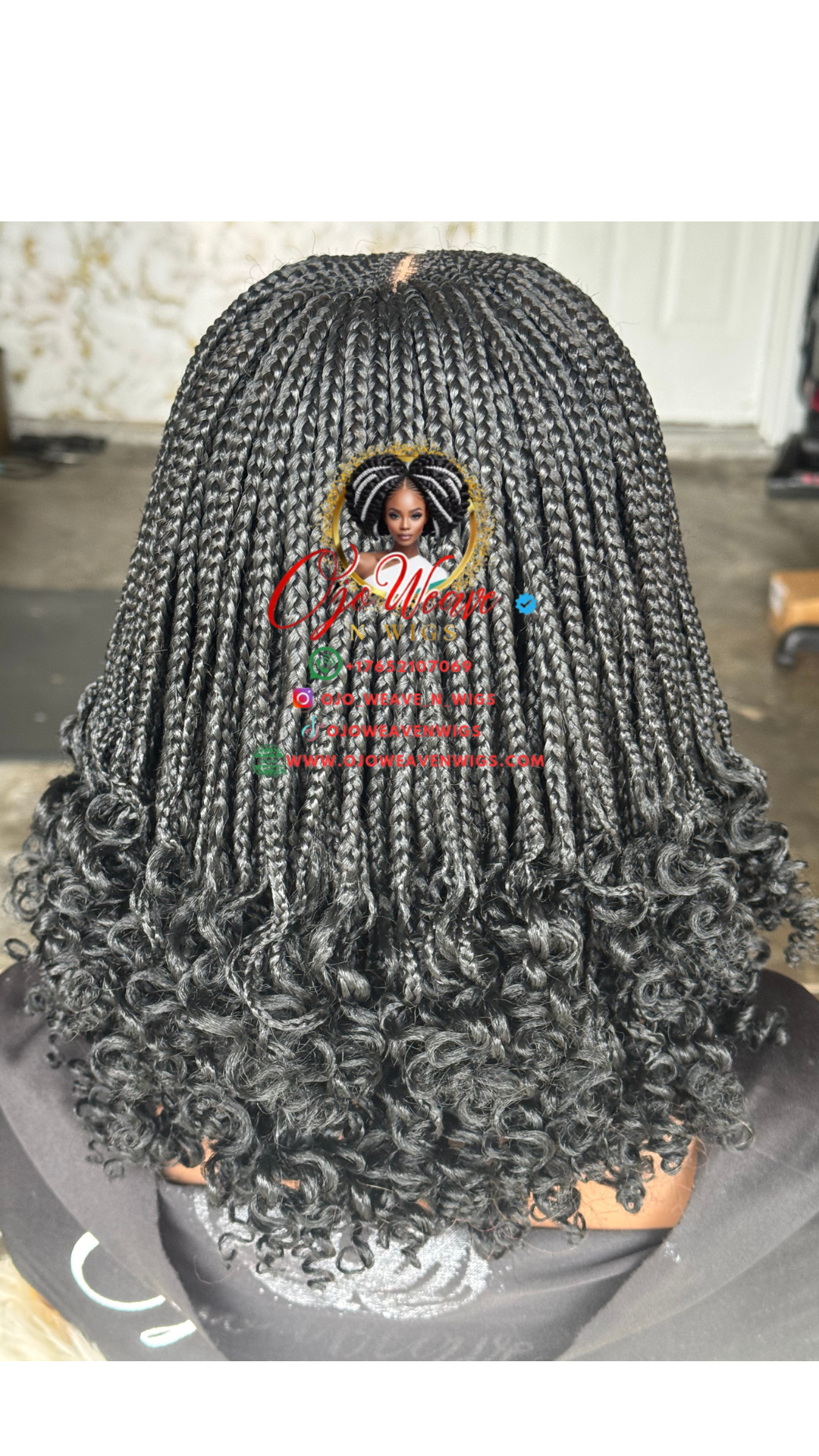 Bianca Curly Closure Glueless Wig Black - Pre Order