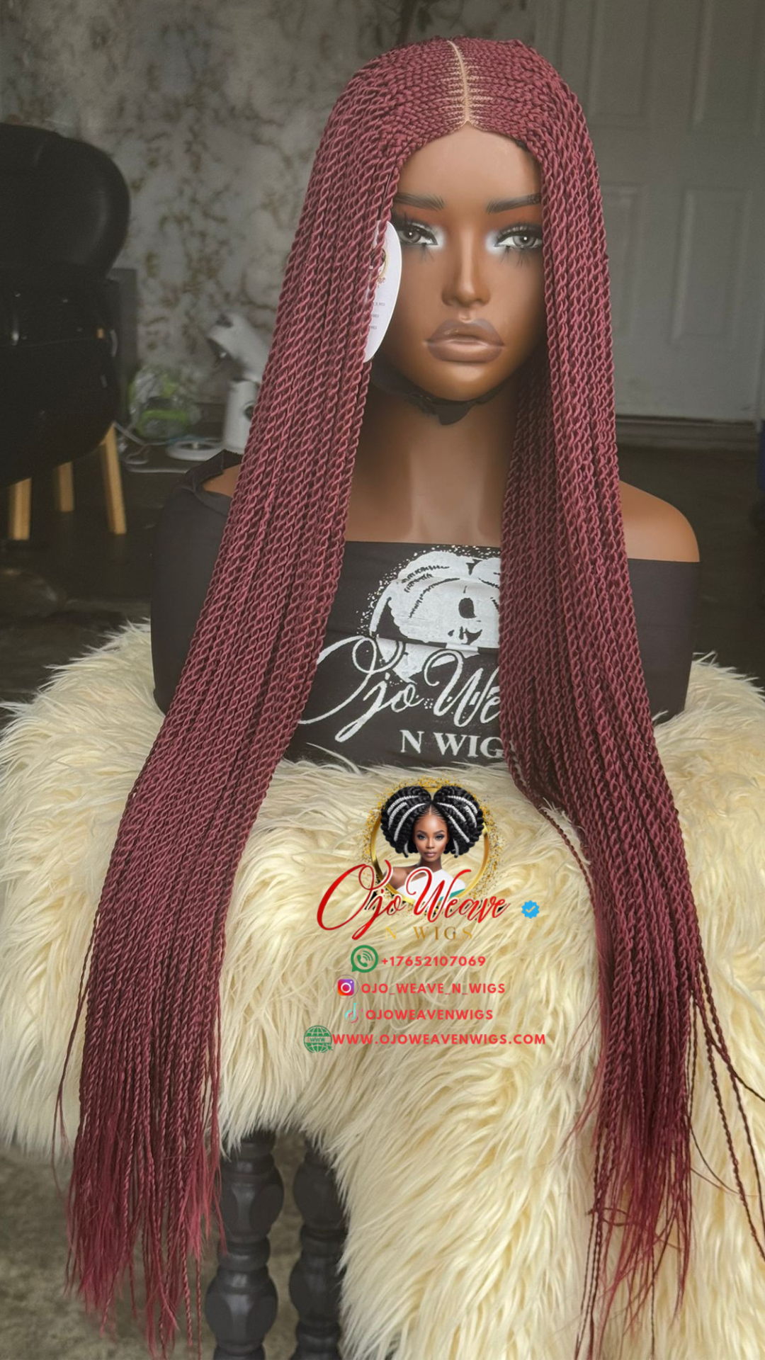 SALE! SALE! Bianca Twisted Burgundy Long Length Top