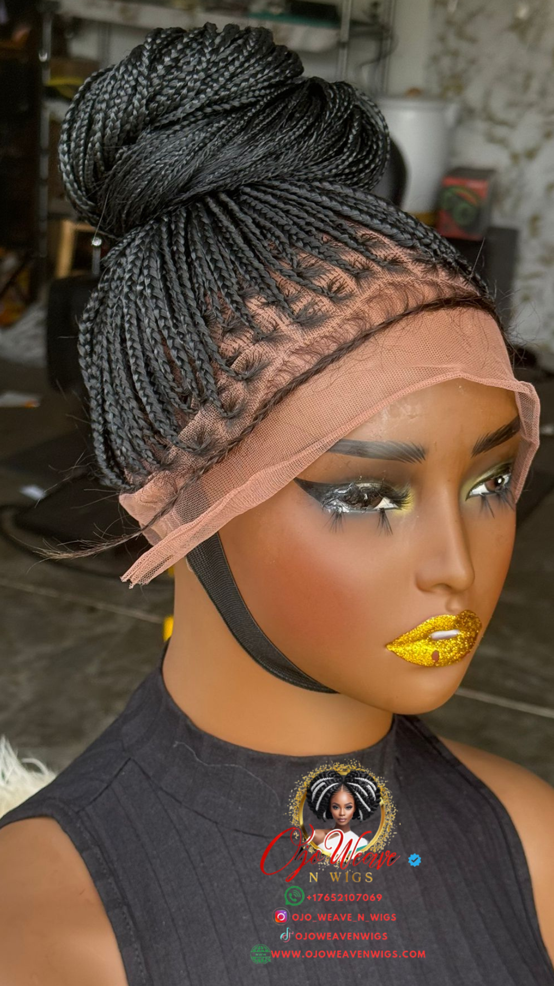 20-Inch Full Lace Knotless Braids Wig - Ready to Ship