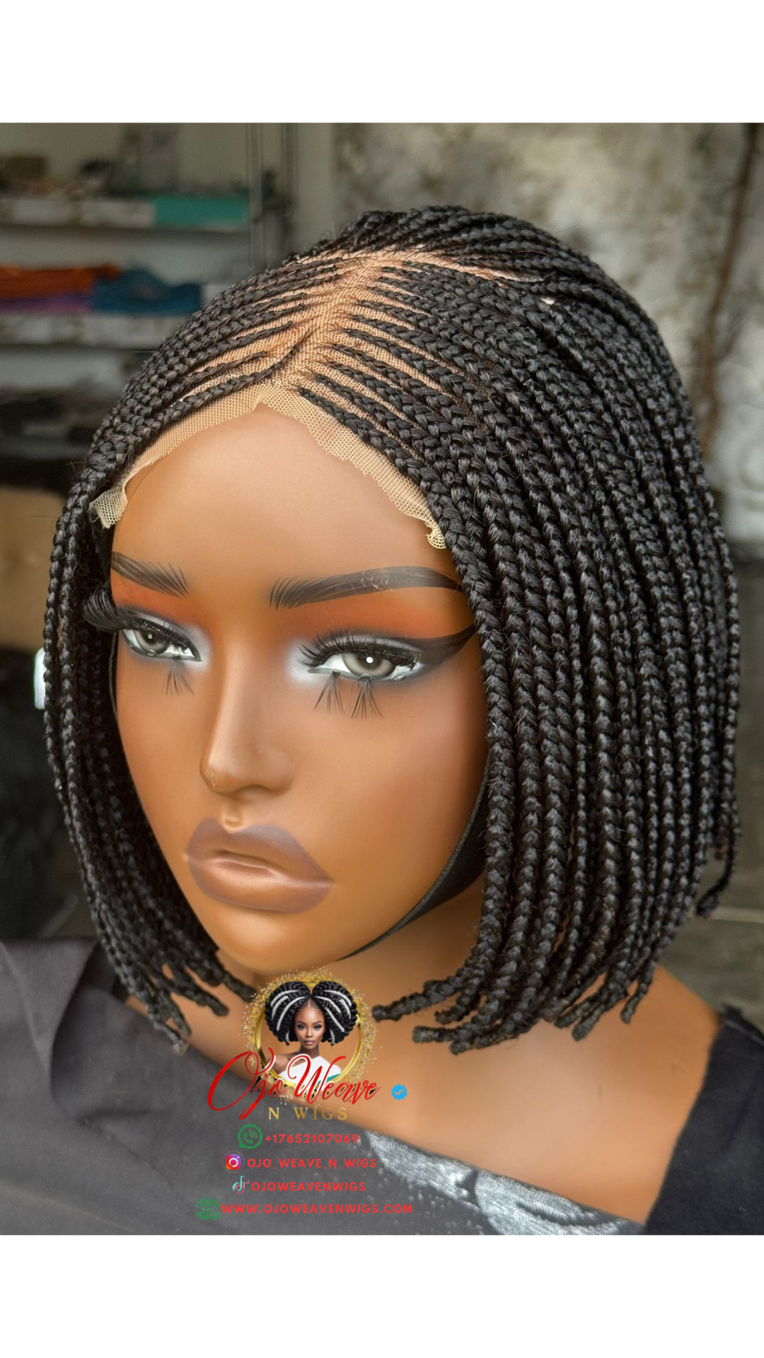 Mina Bob Wig - Ready to Ship 8/10 inch Black