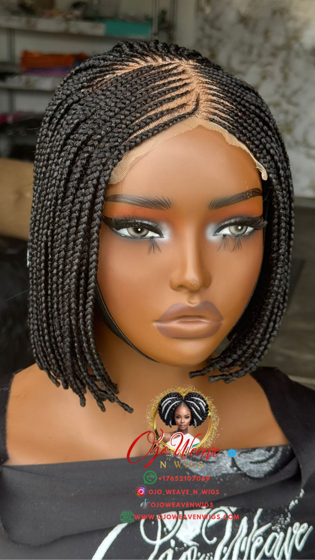 Mina Bob Wig - Ready to Ship 8/10 inch Black